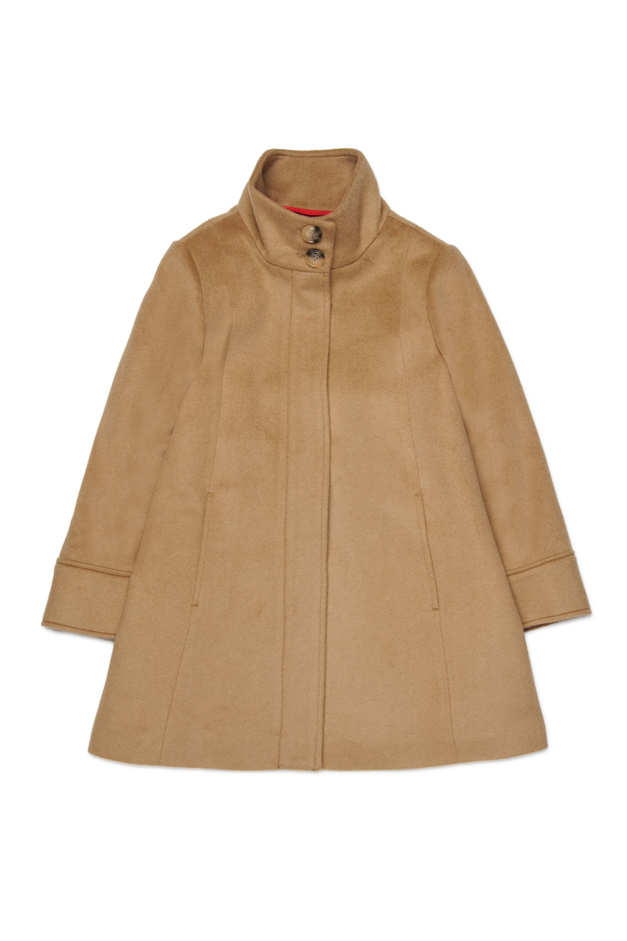 A-shape wool-blend long coat