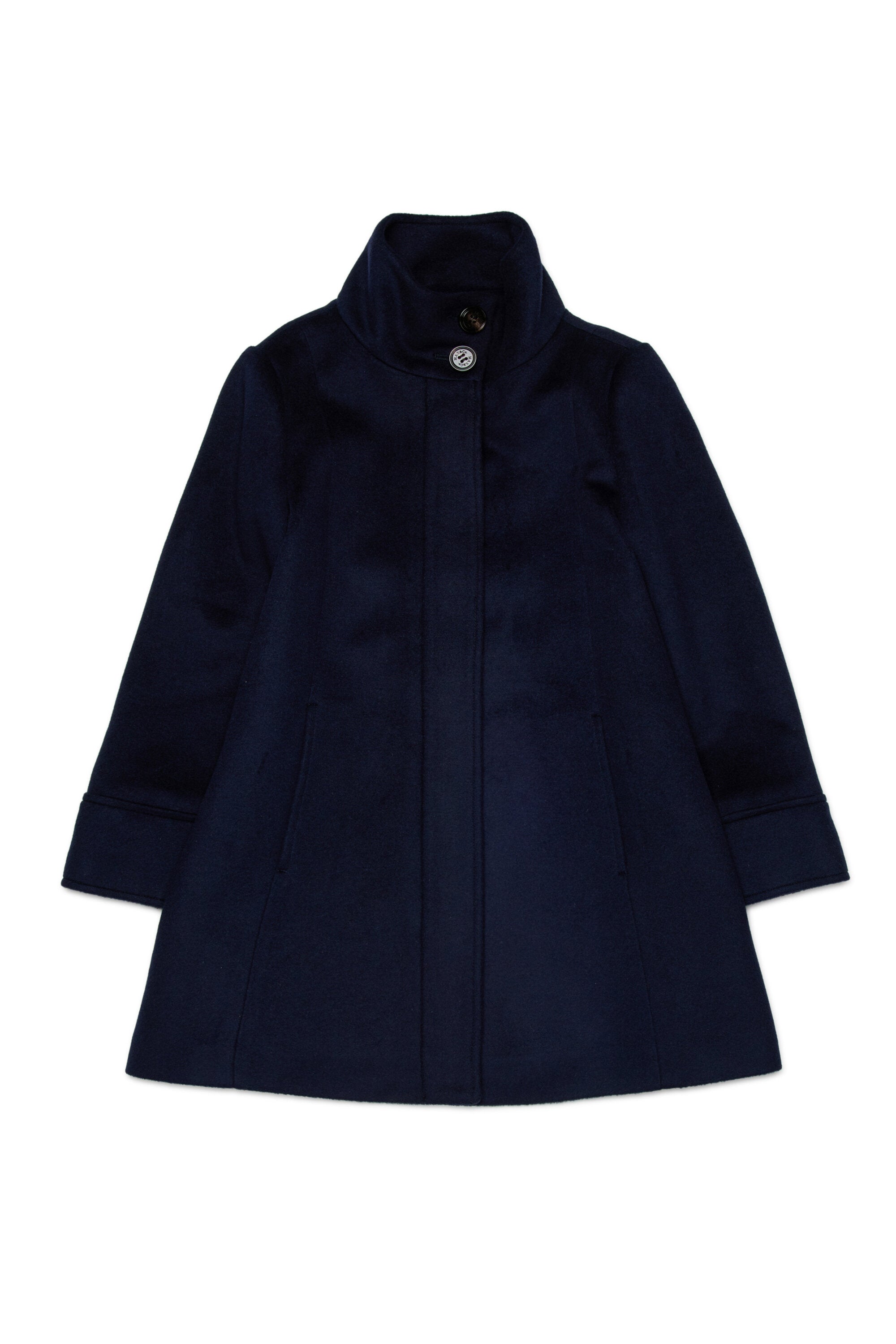 A-shape wool-blend long coat