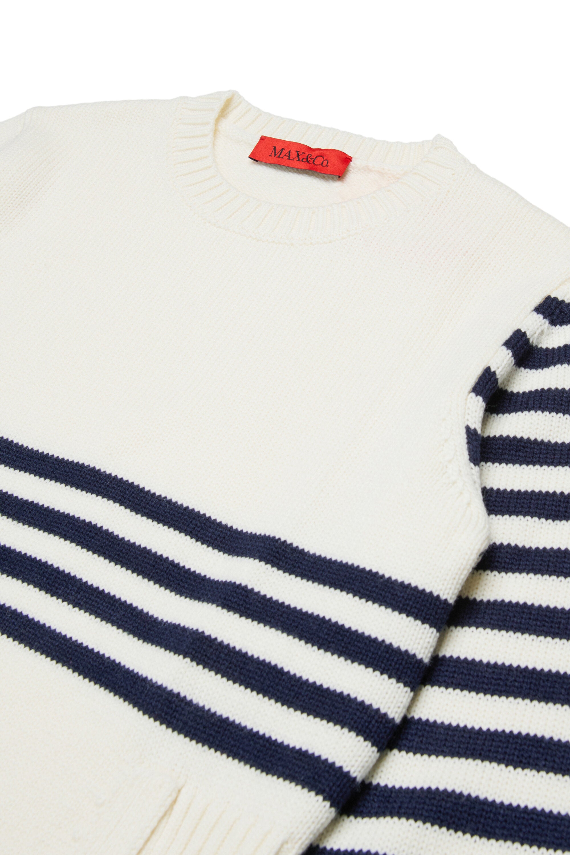 Wool blend jacquard striped pullover