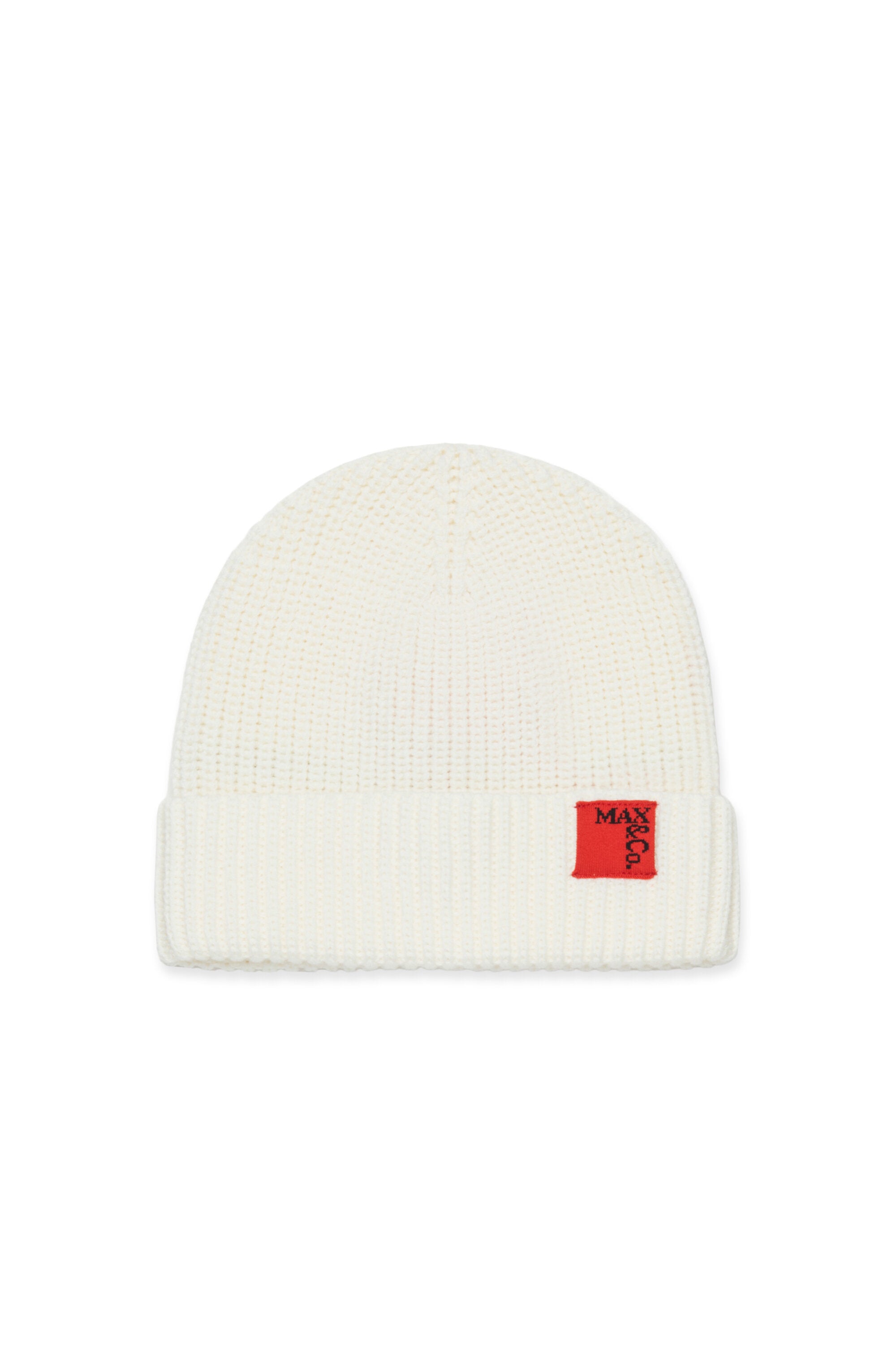 Wool blend beanie with patch