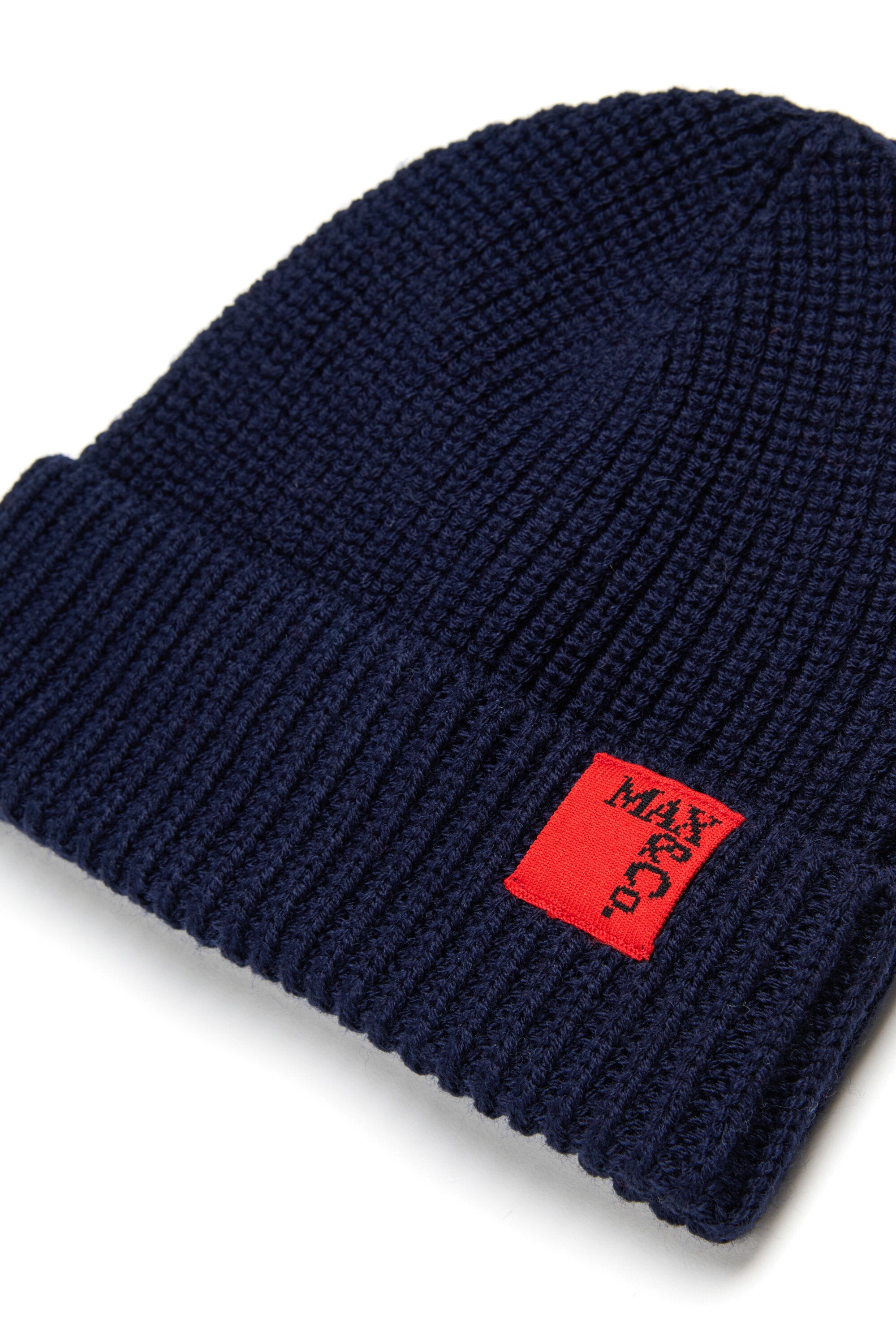 Wool blend beanie with patch