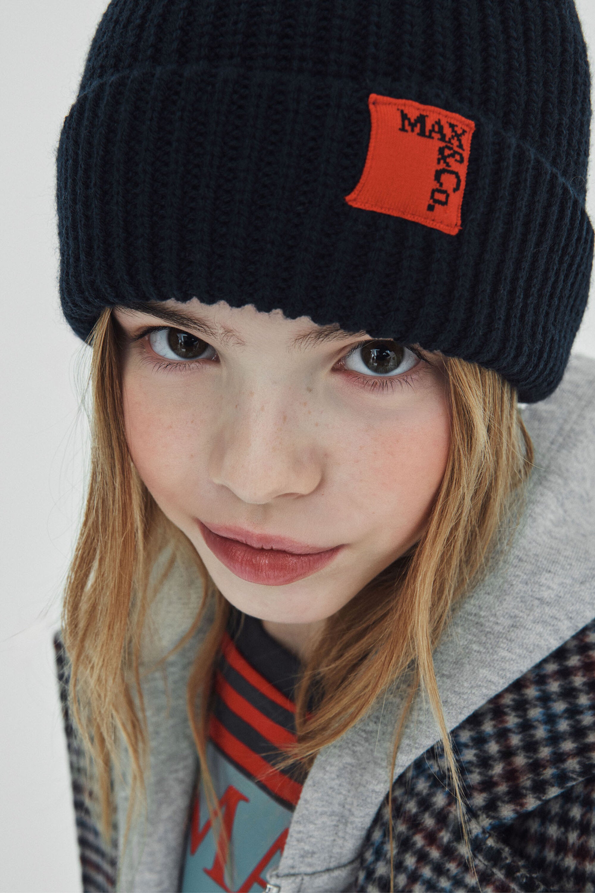 Wool blend beanie with patch