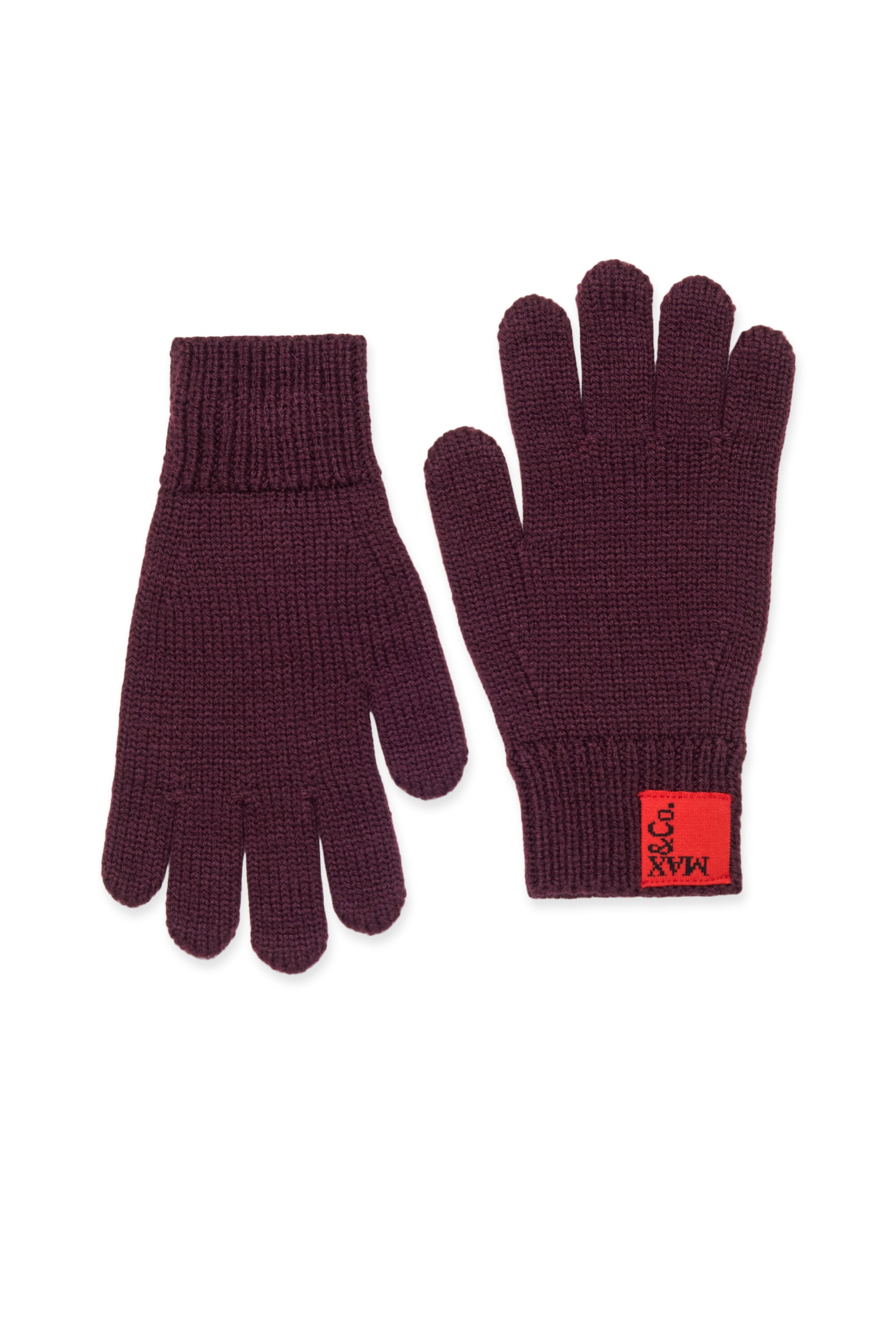 Wool blend gloves with patch