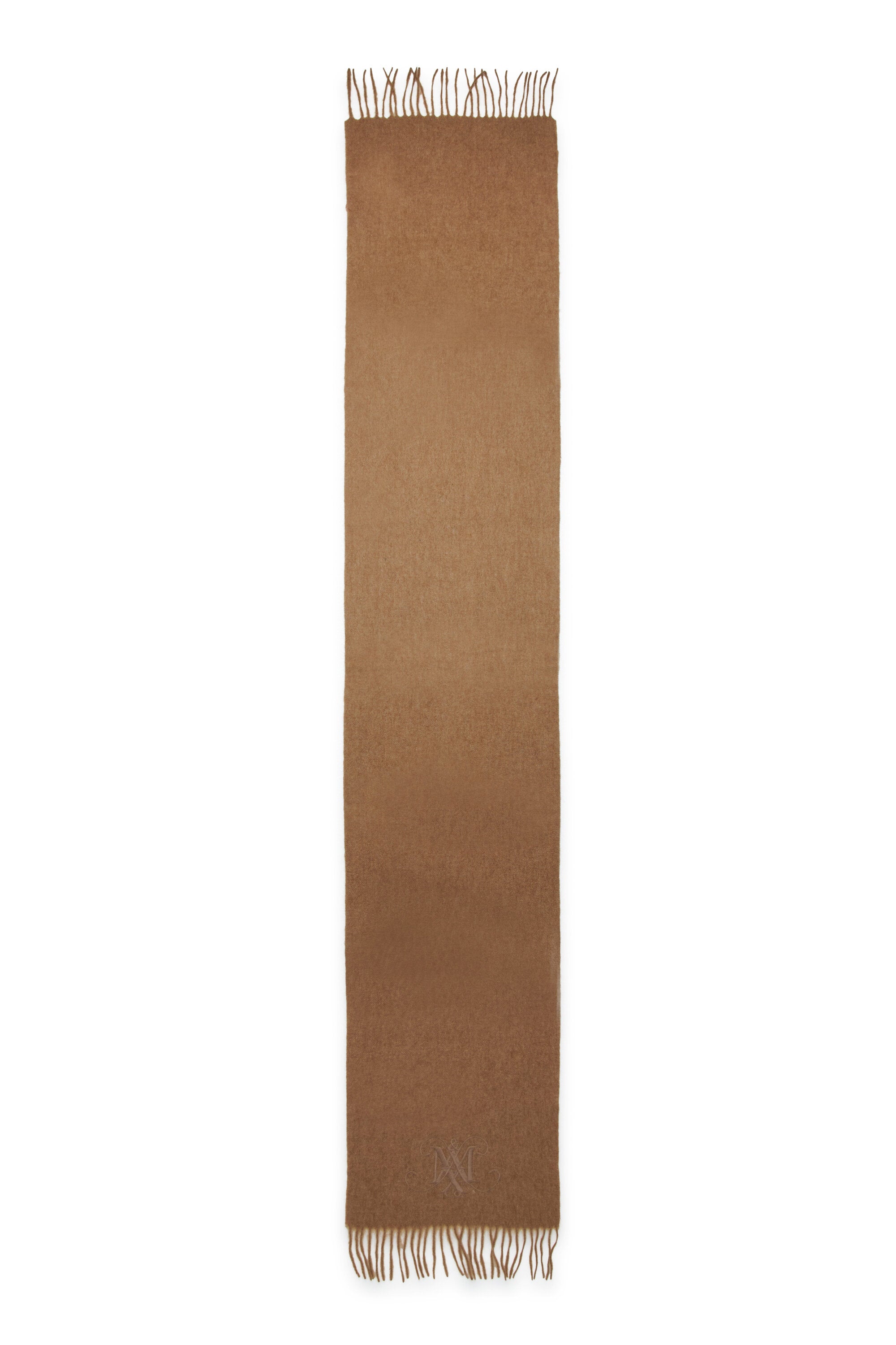 Wool scarf with embroidered logo