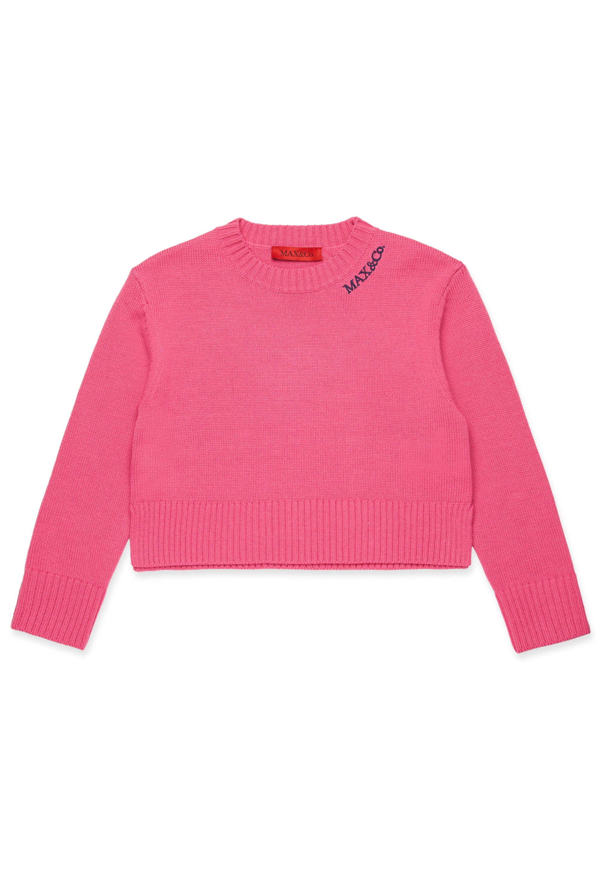 Wool blend pullover with embroidered logo