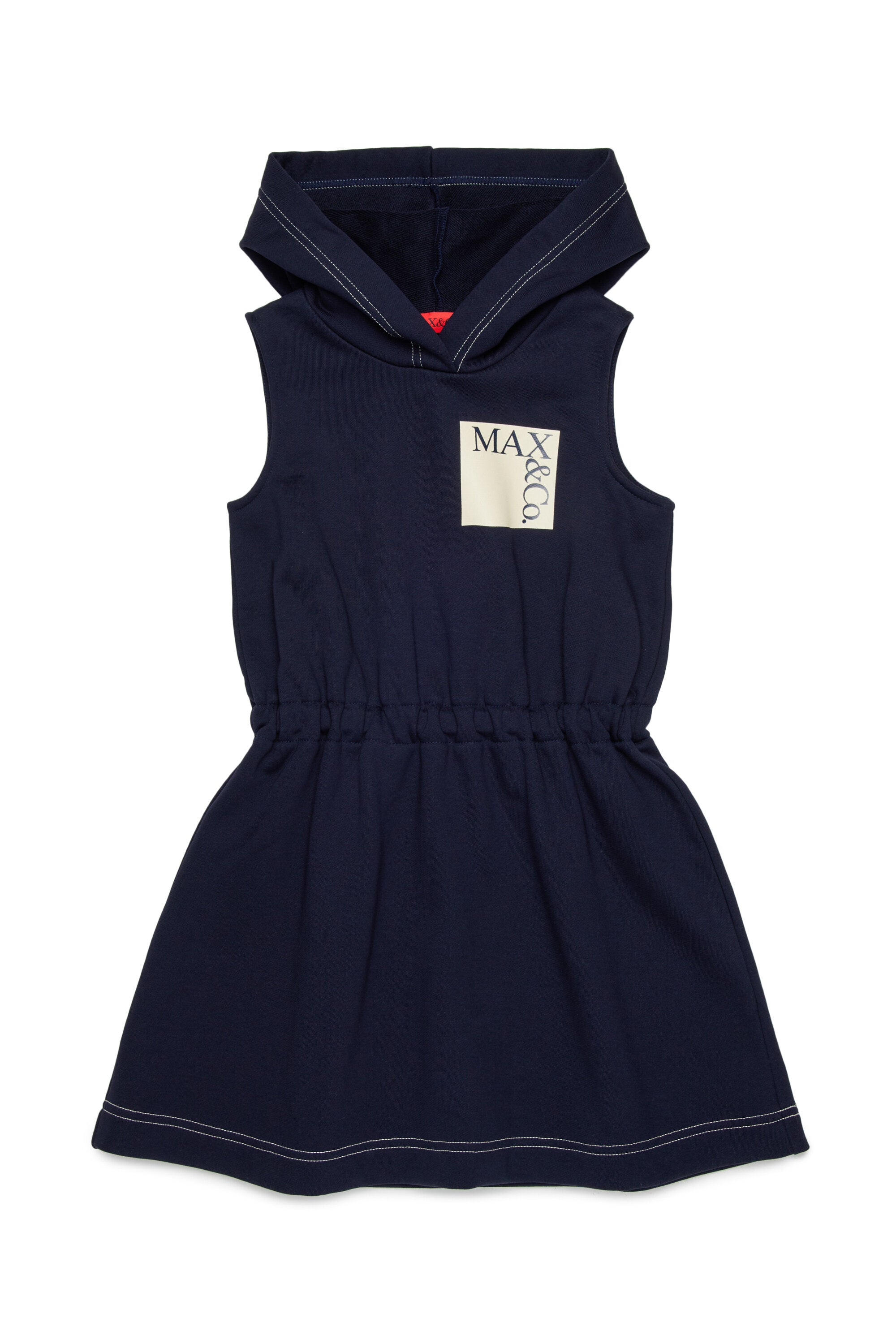 Sleeveless short dress with logo