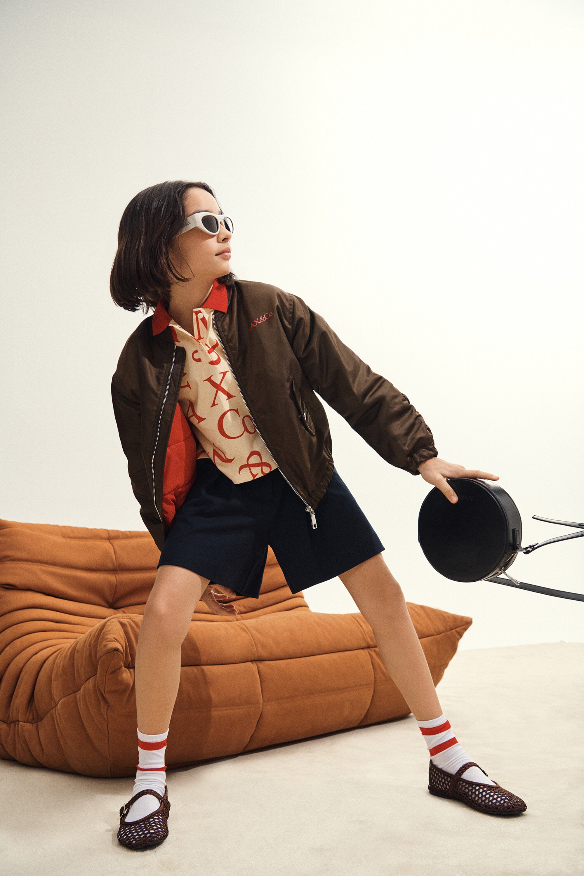 Bomber jacket with printed logo