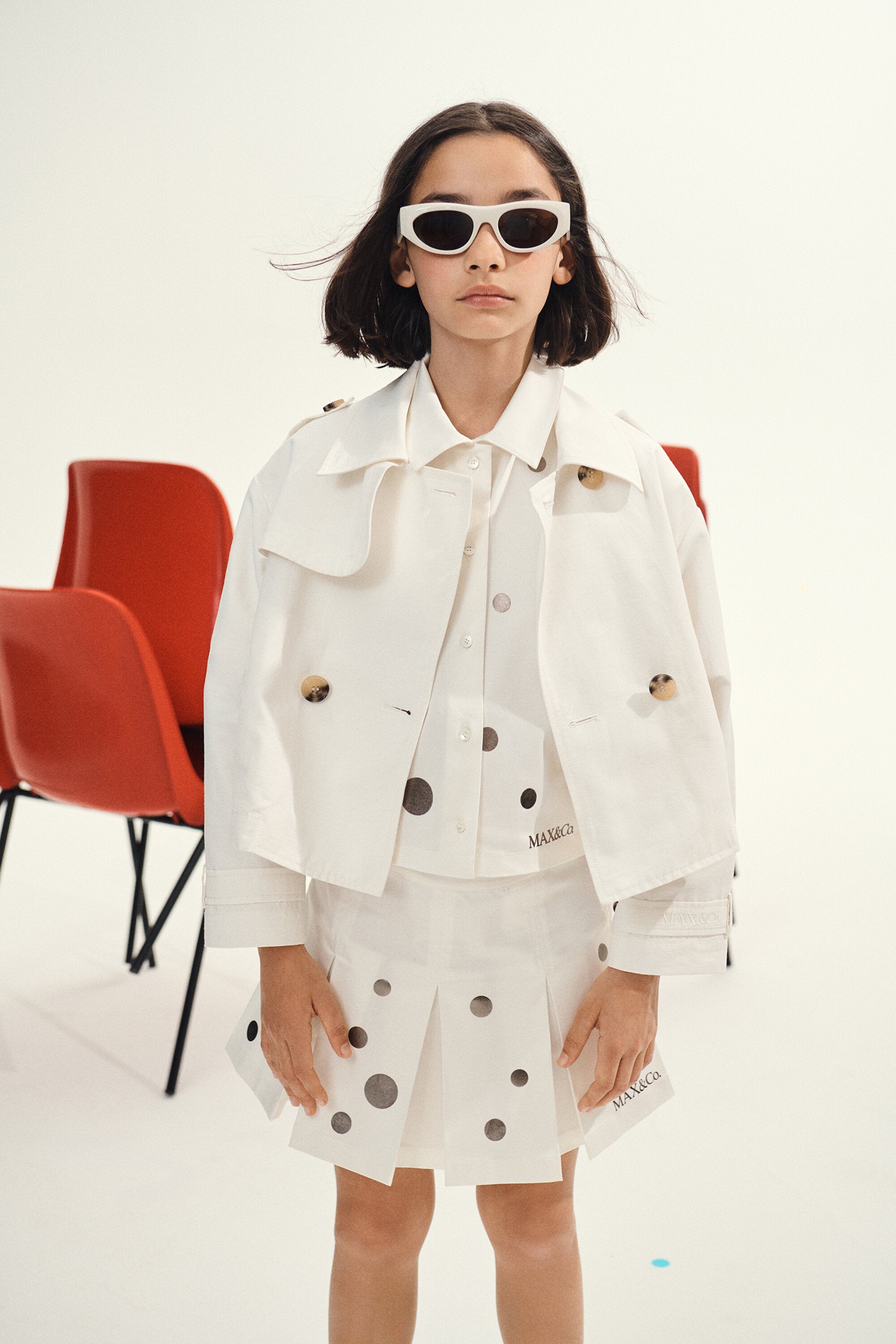 Double-breasted jacket with logo