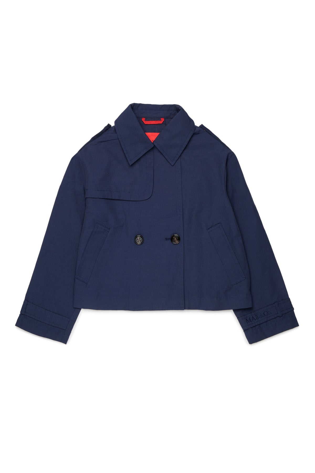Double-breasted jacket with logo