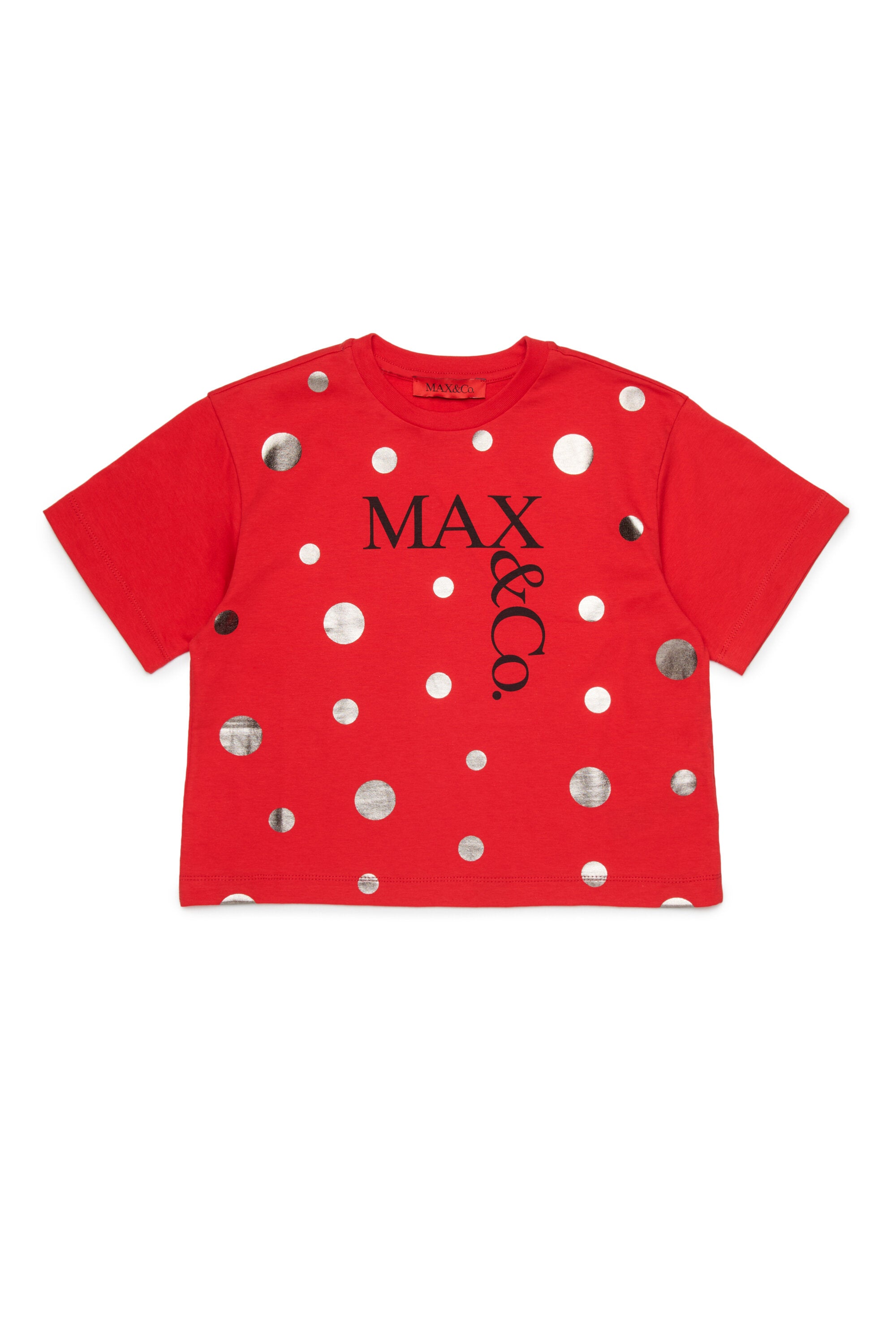 T-shirt with logo and metallic polka dots