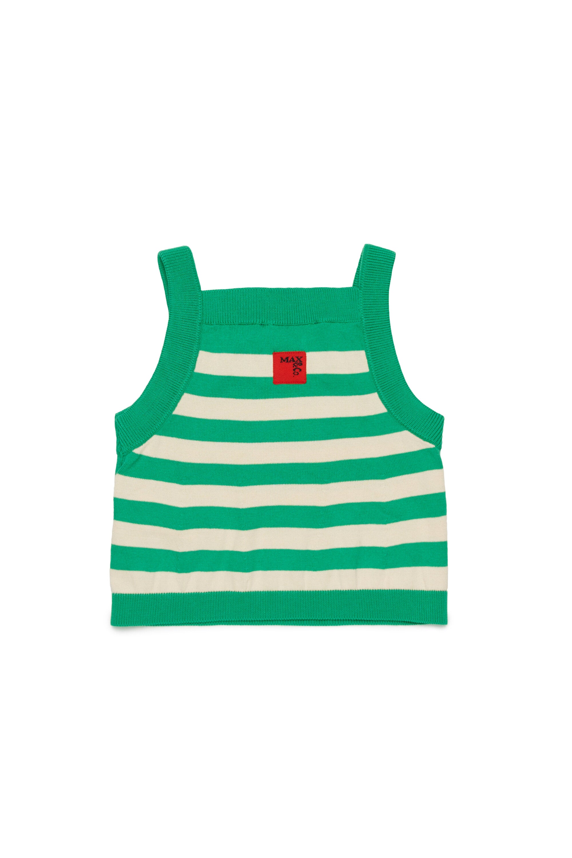 Striped knit top with logo