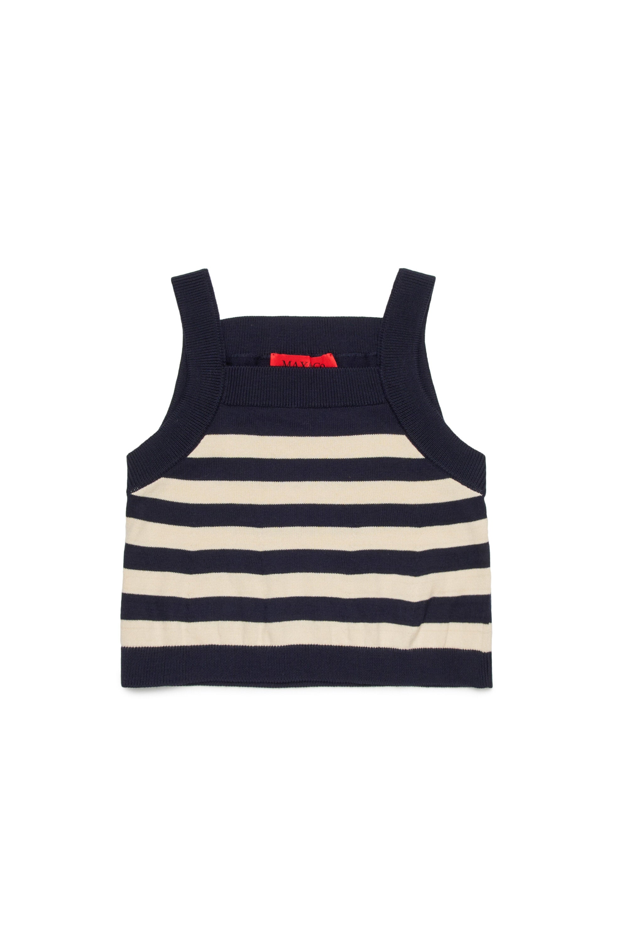 Striped knit top with logo
