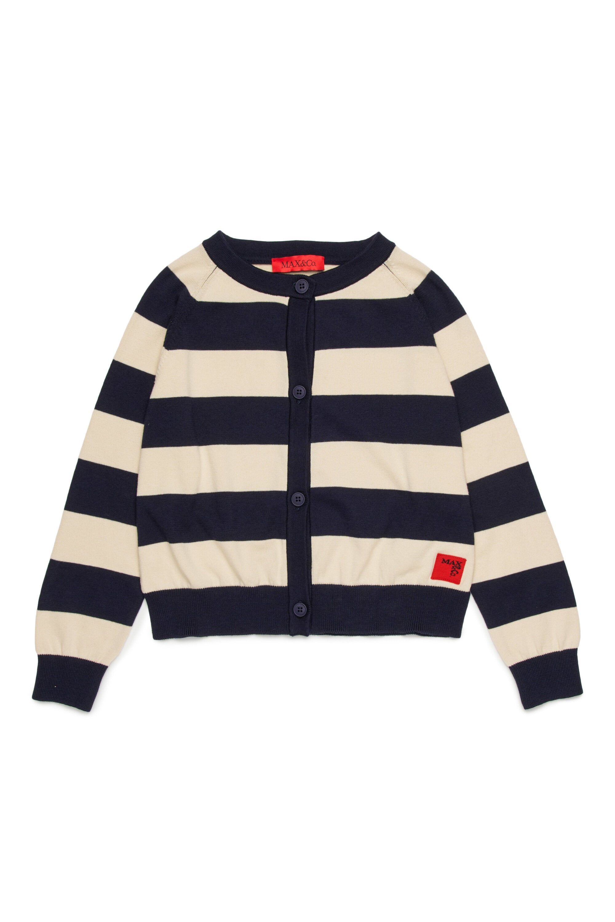 Striped cardigan with logo