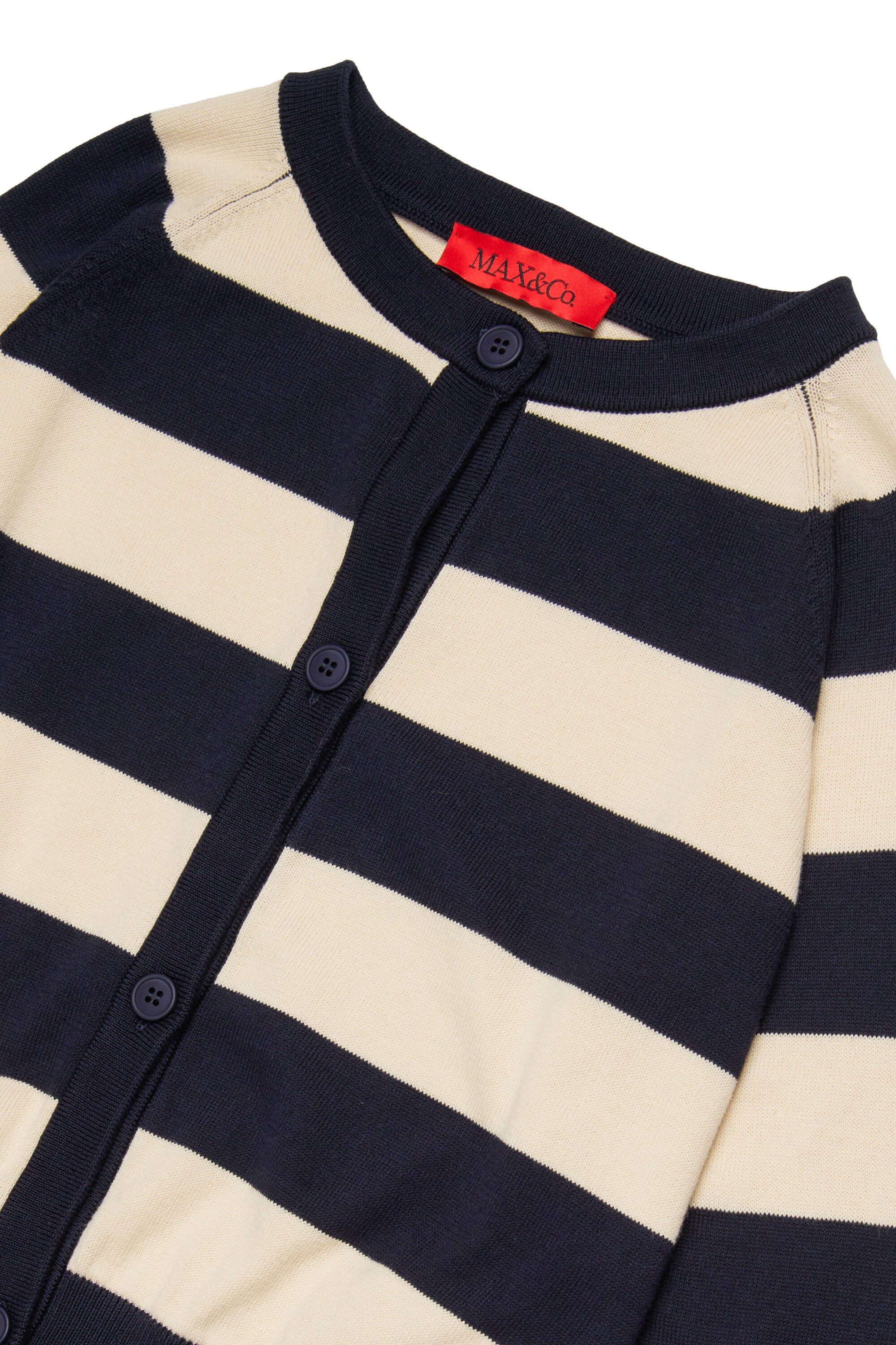 Striped cardigan with logo