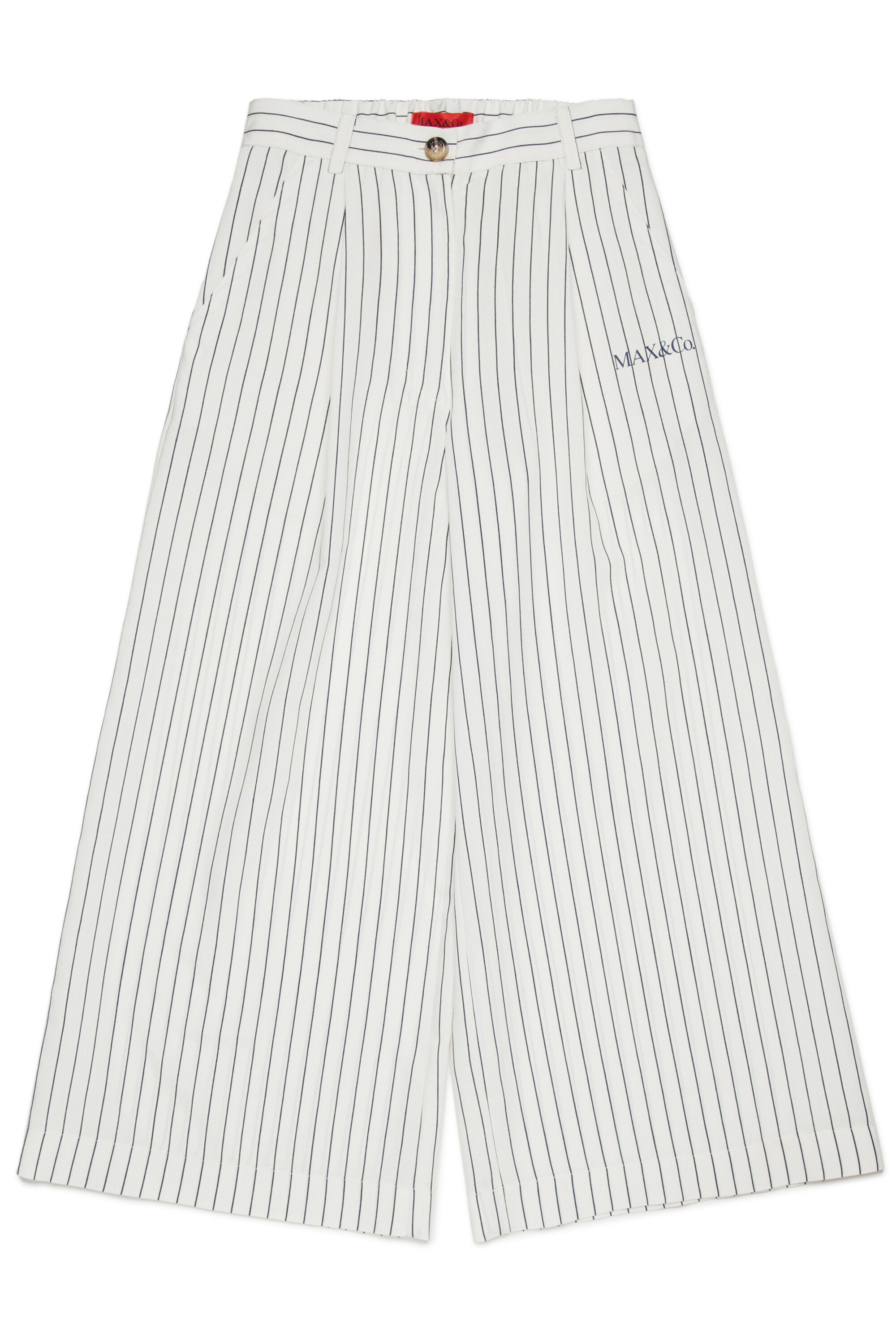 Striped palazzo pants with logo