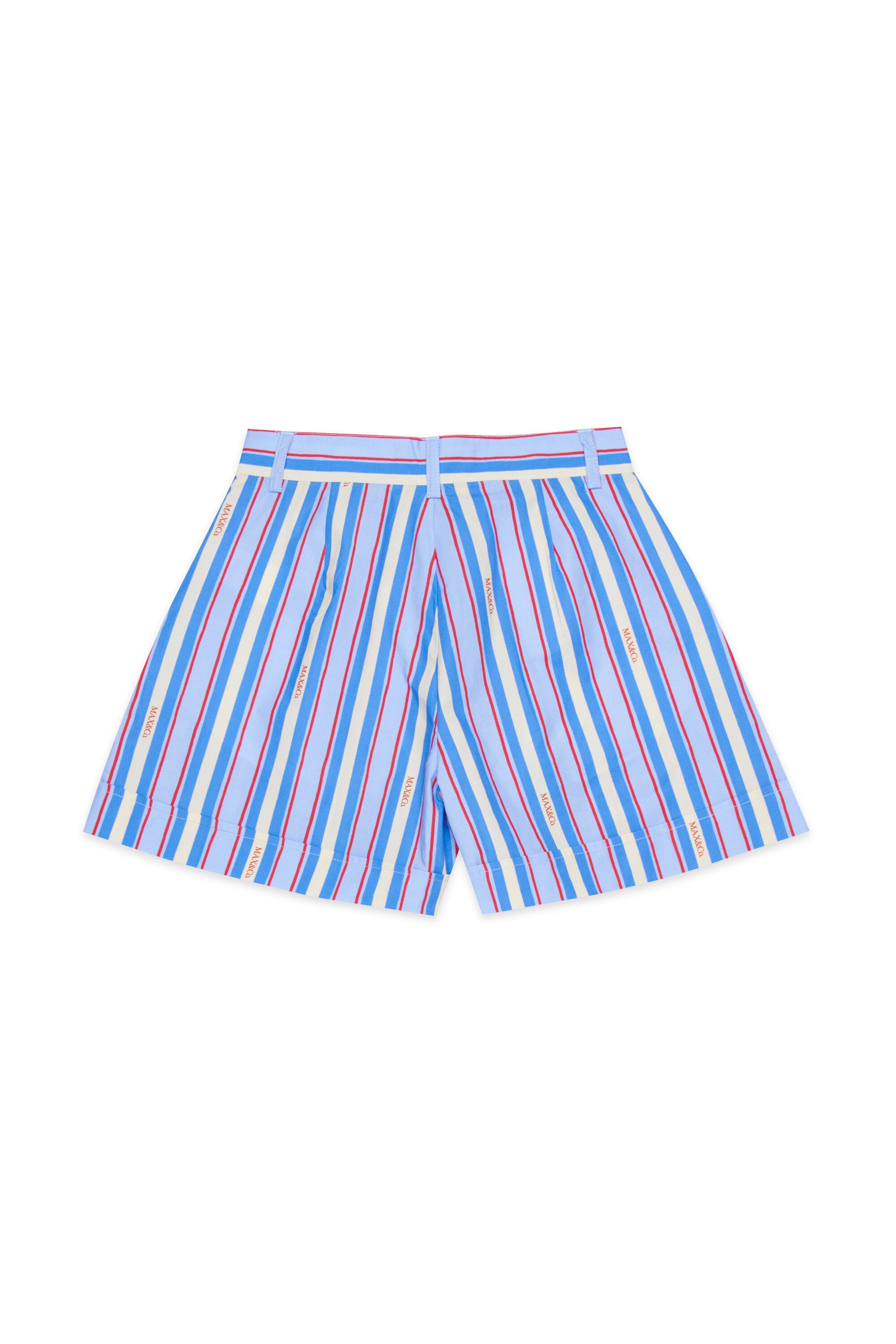 Striped shorts with logo