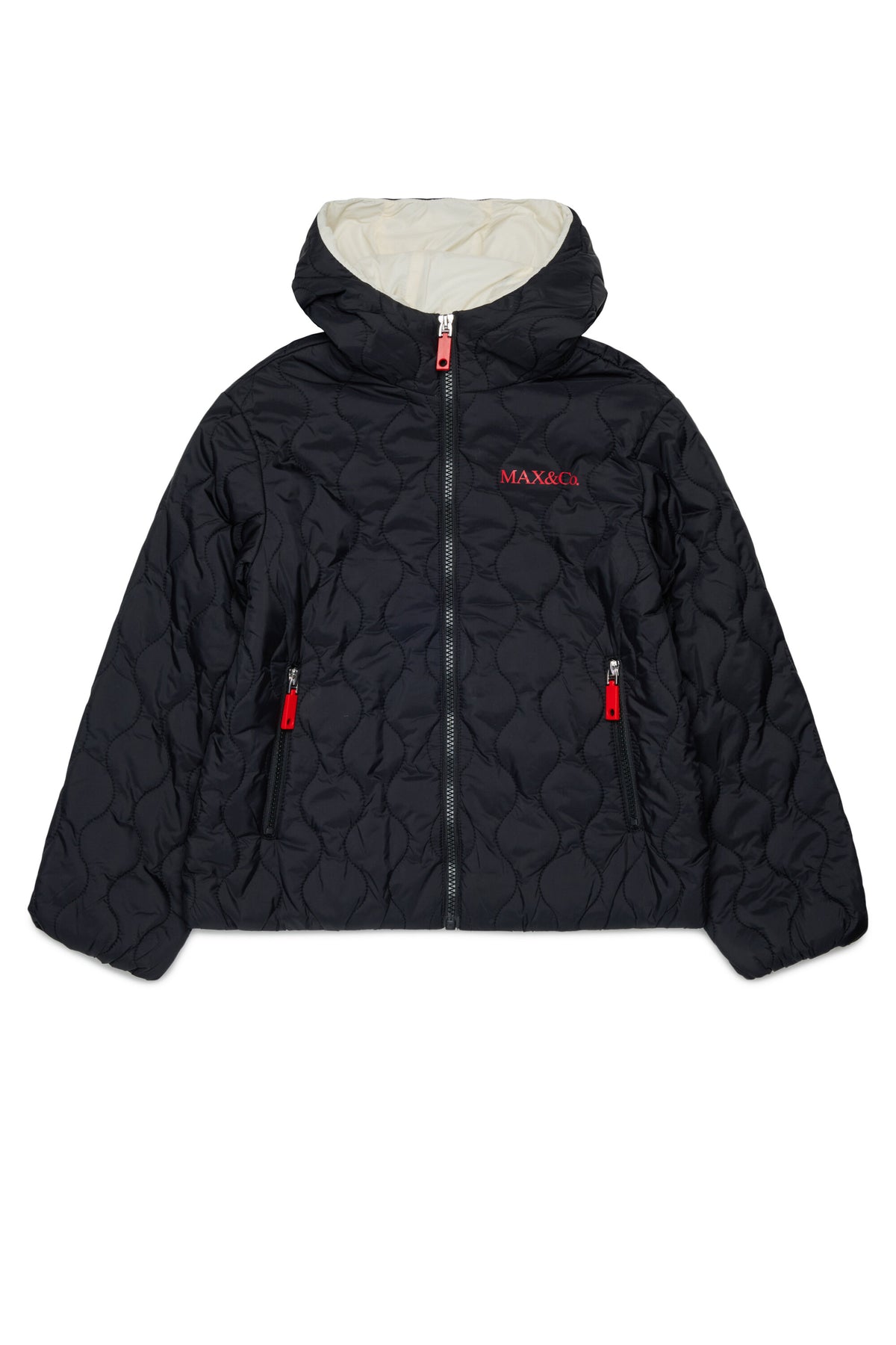 Padded jacket with printed logo
