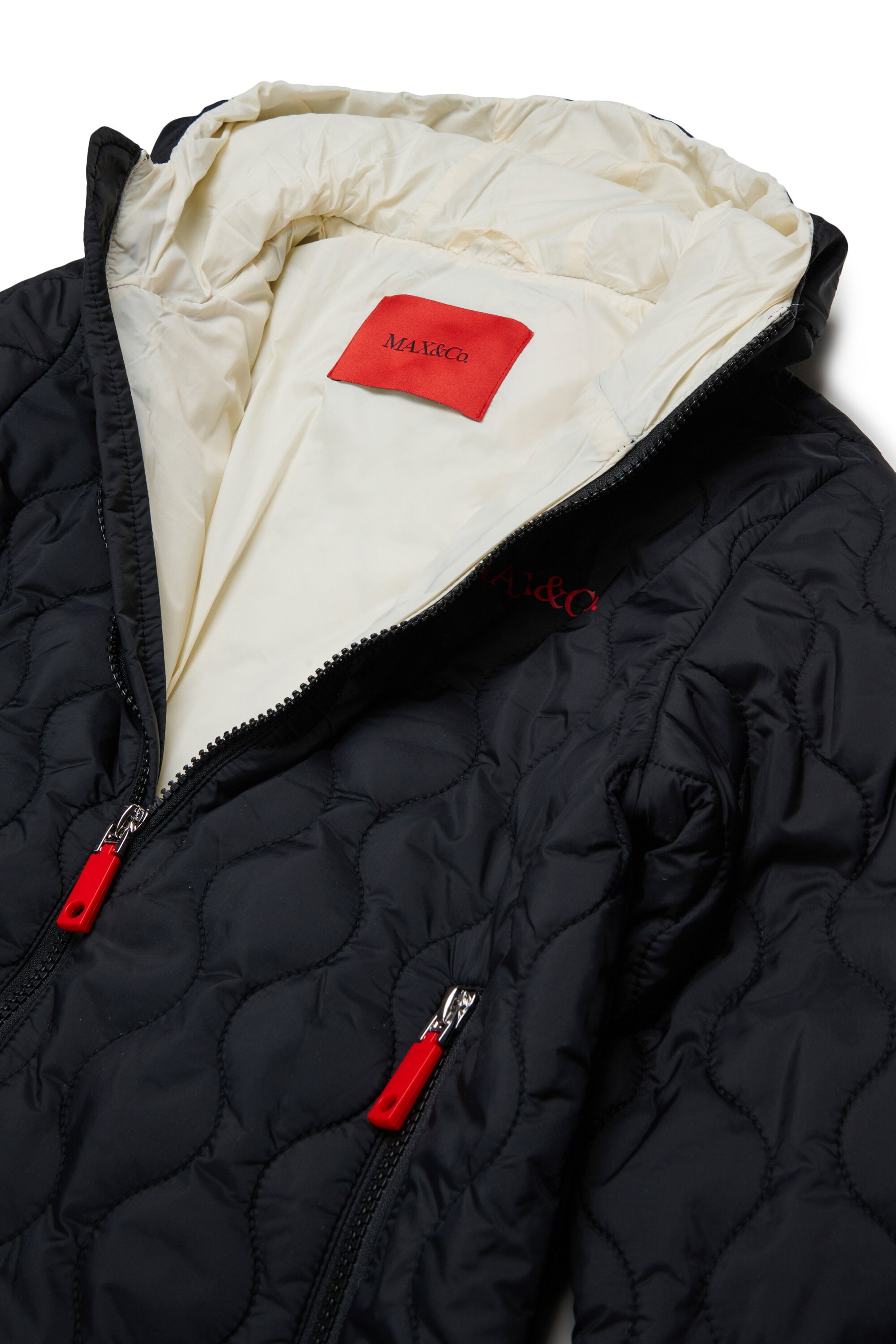 Padded jacket with printed logo