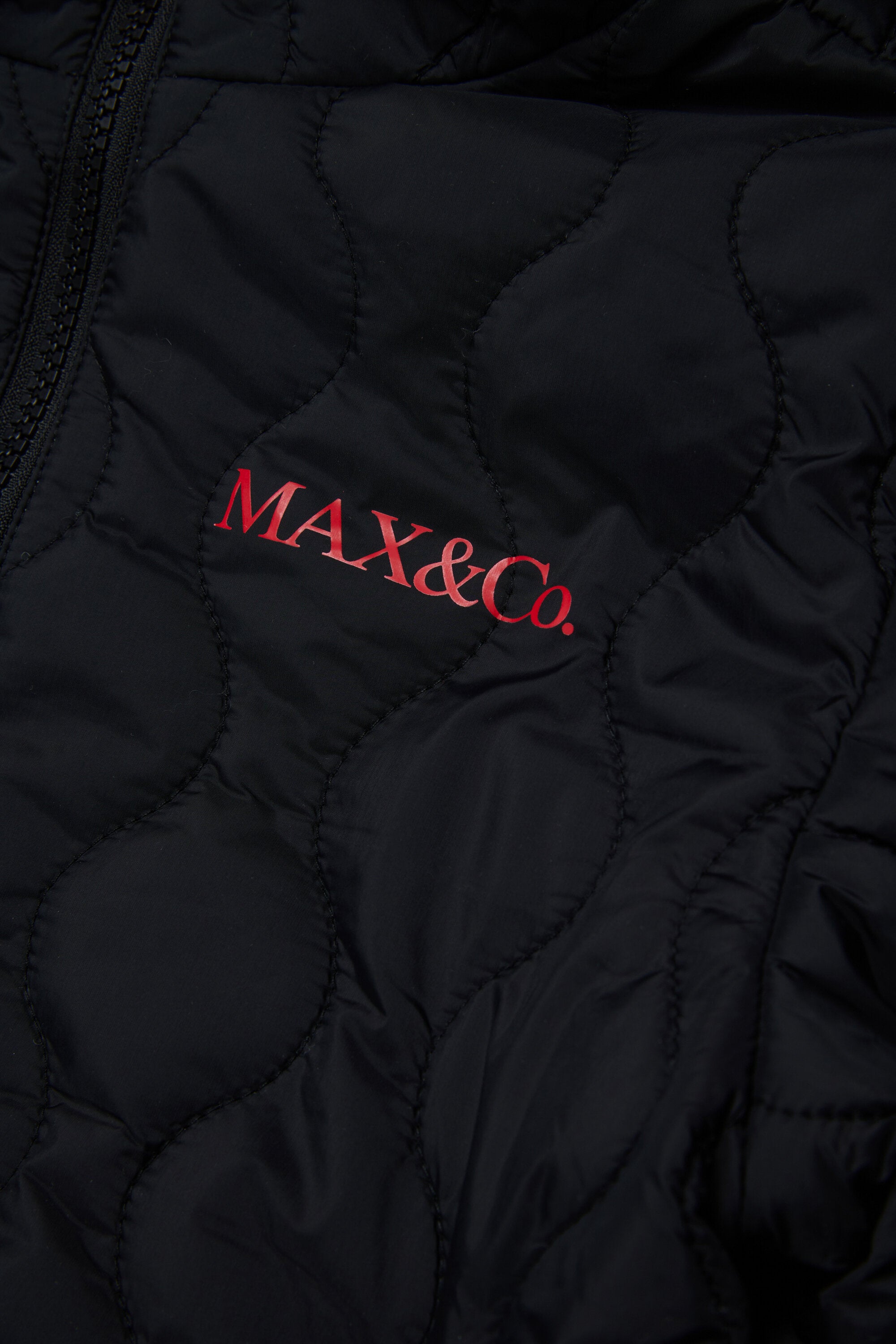 Padded jacket with printed logo