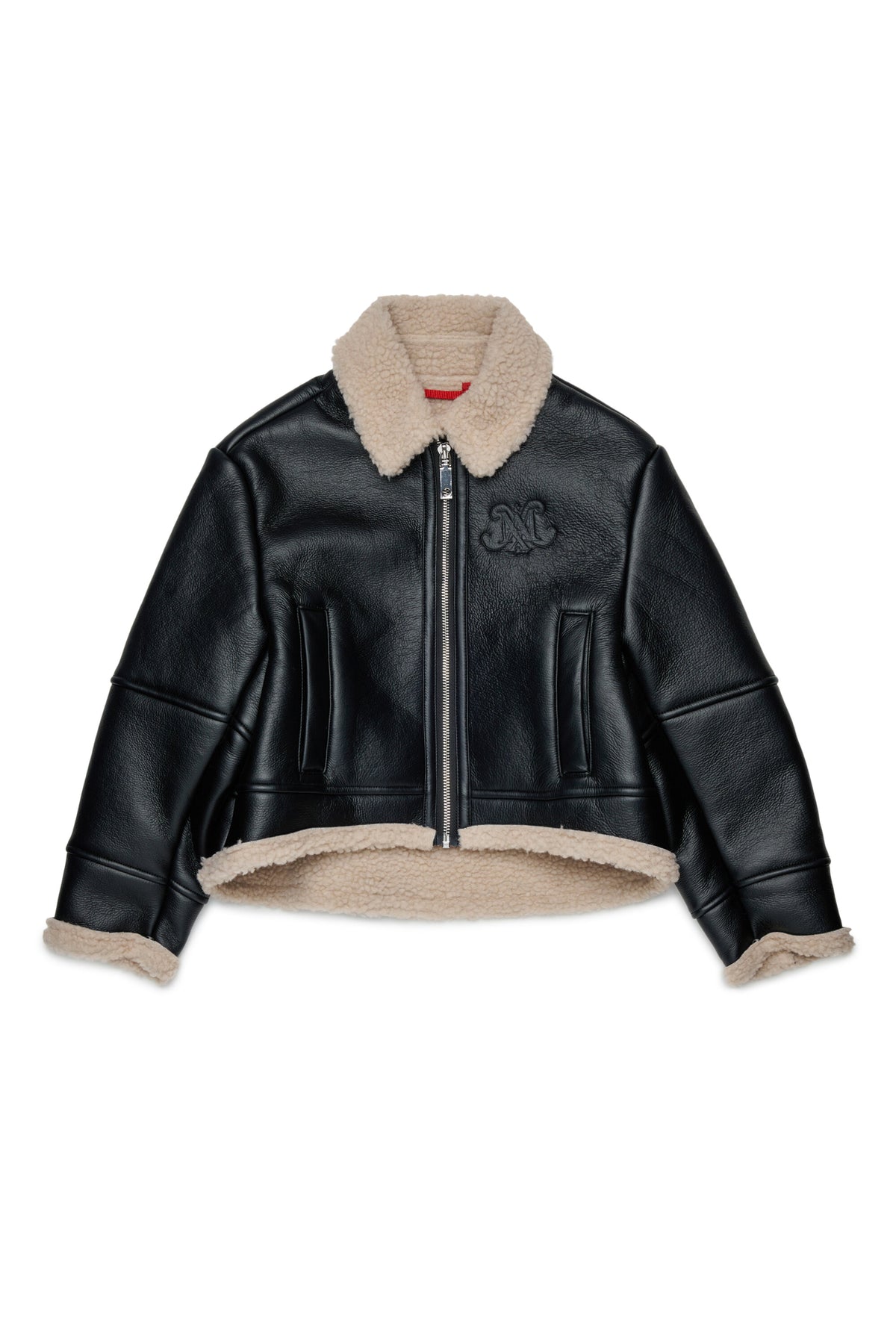 Shearling jacket with logo