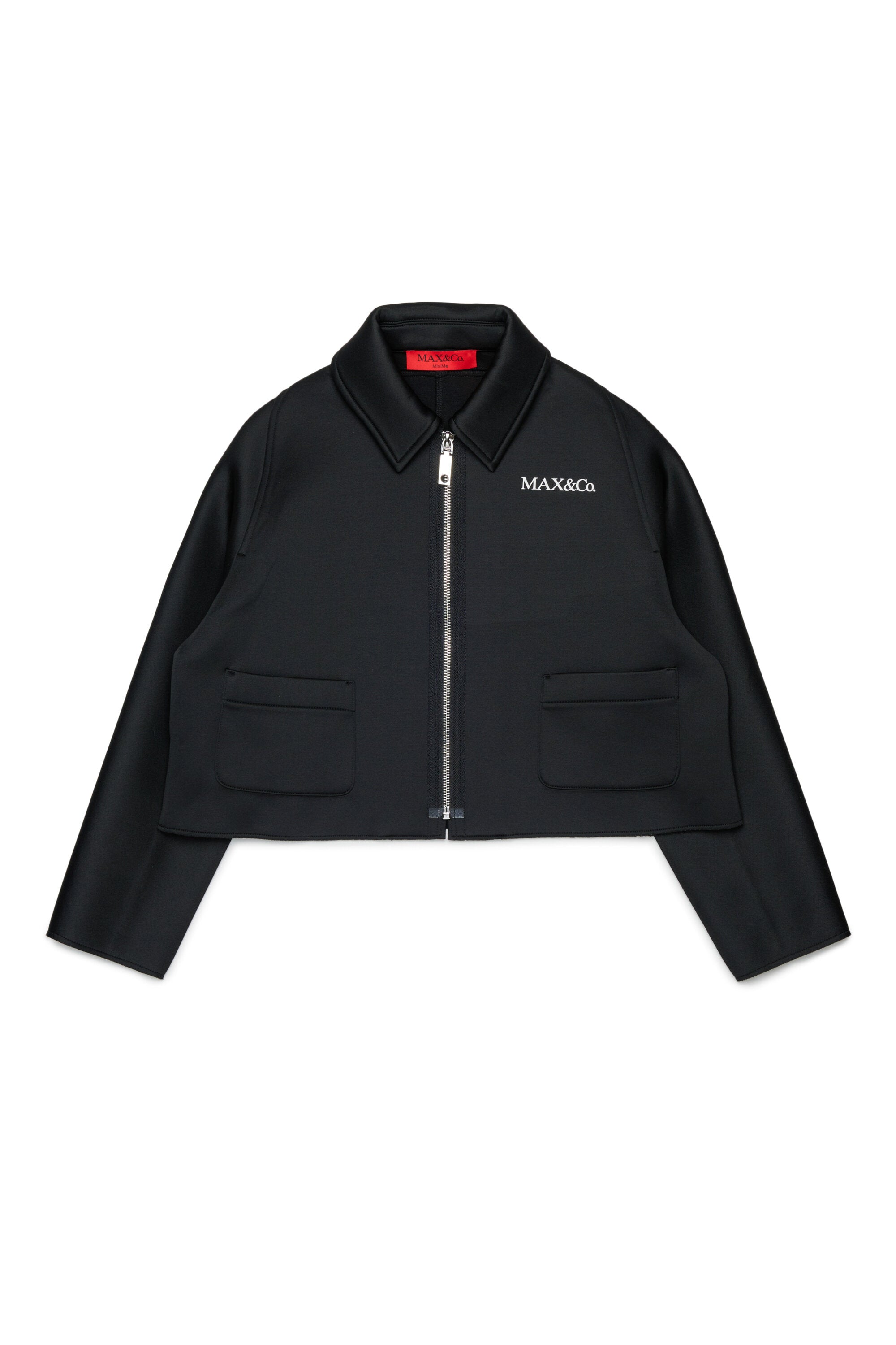 Short jacket with printed logo