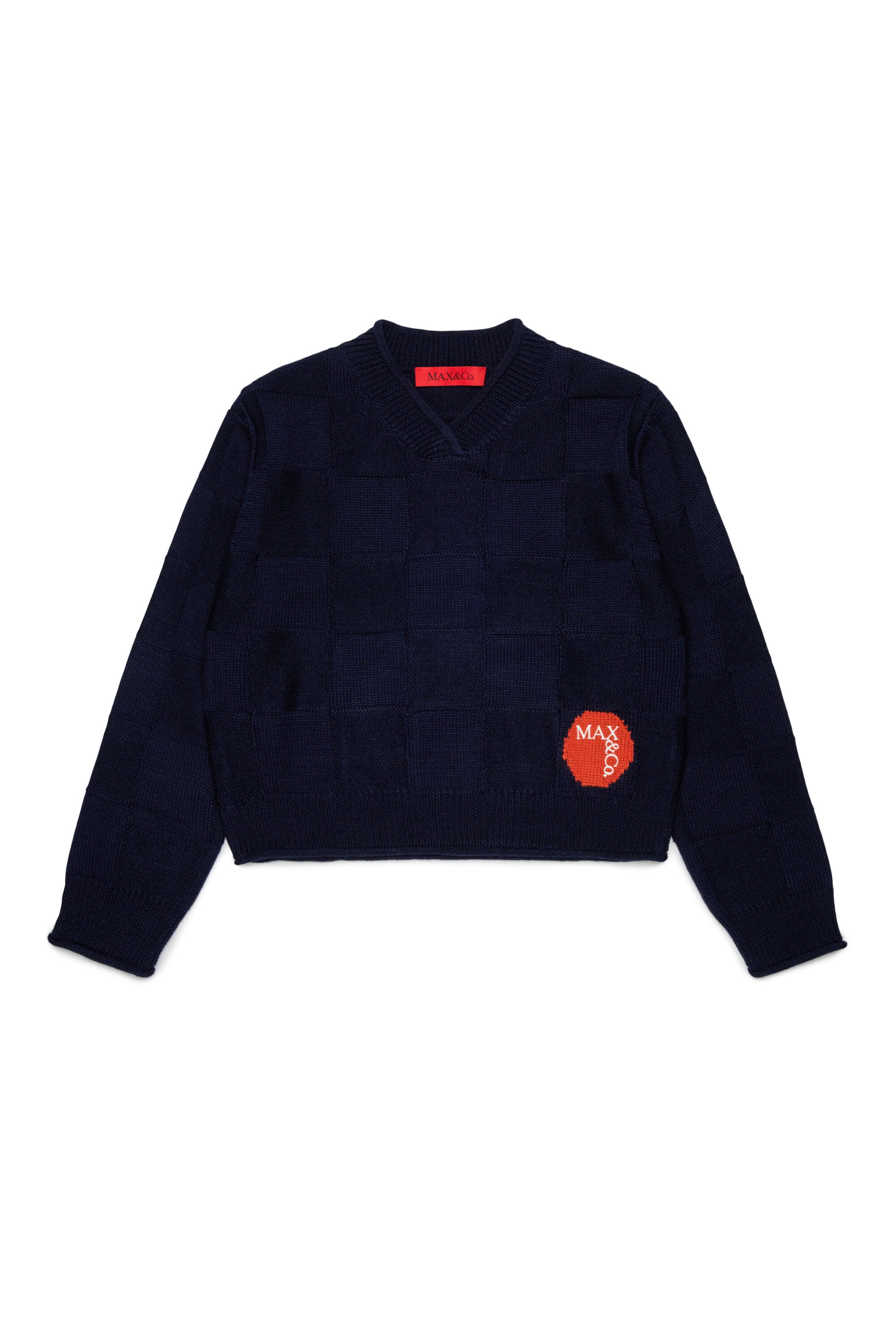 V-neck pullover with logo