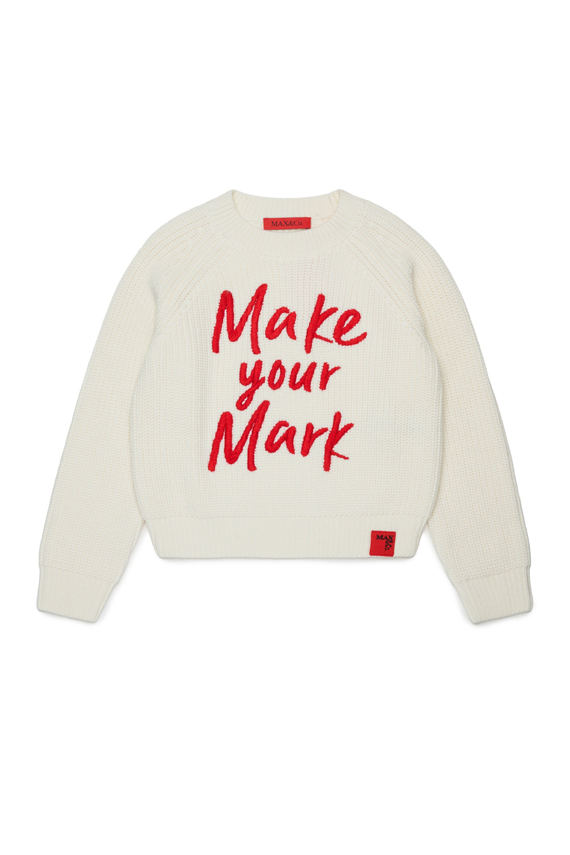 Crew-neck pullover with front lettering