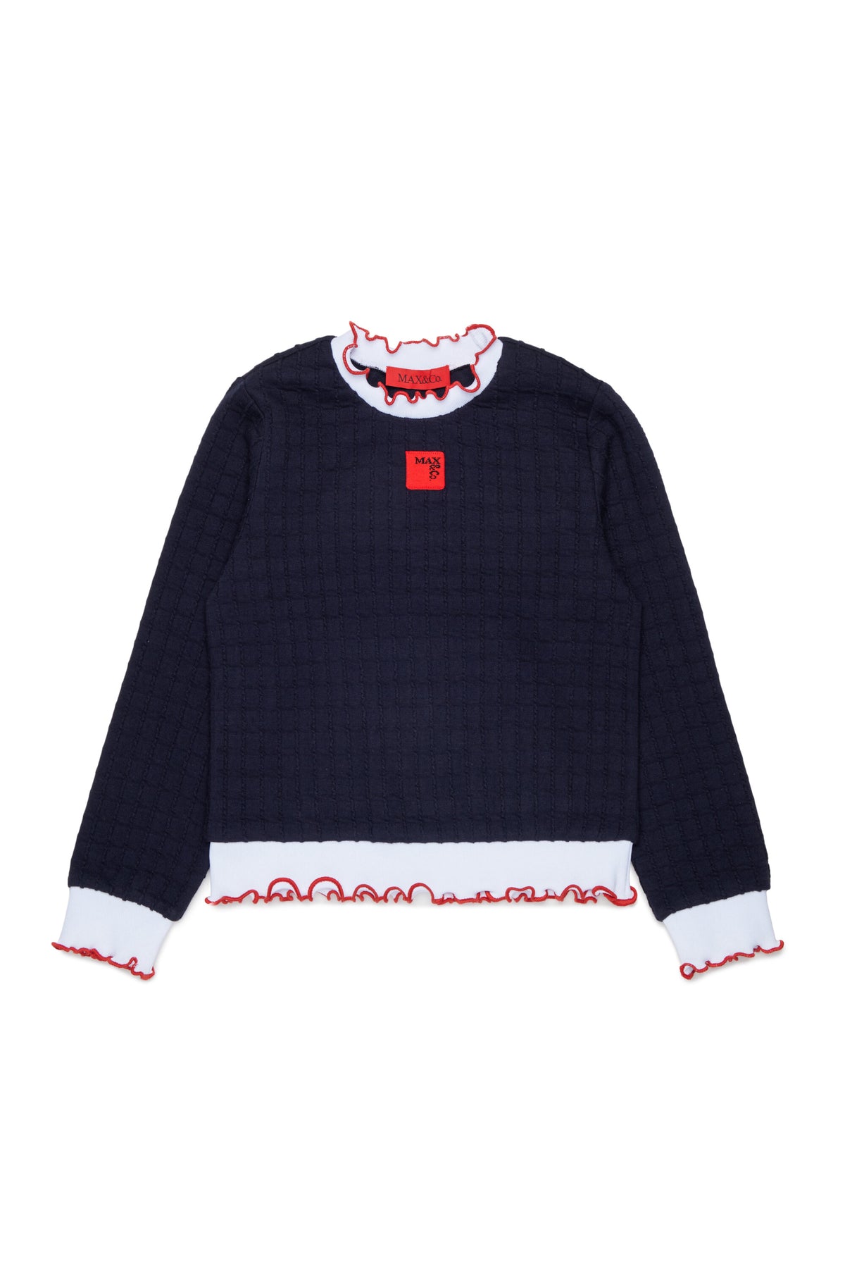 Wavy-edge jacquard sweatshirt with logo