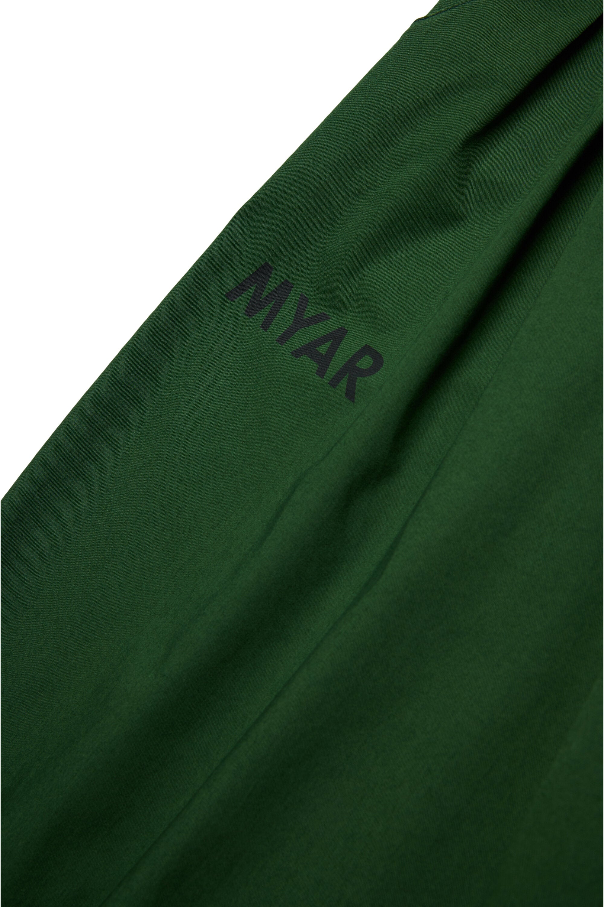 Trousers in deadstock fabric and MYAR logo