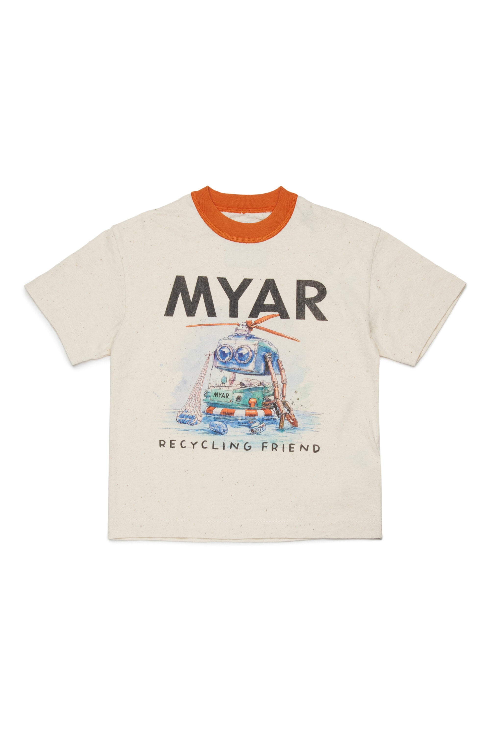 Robot print crew-neck T-shirt