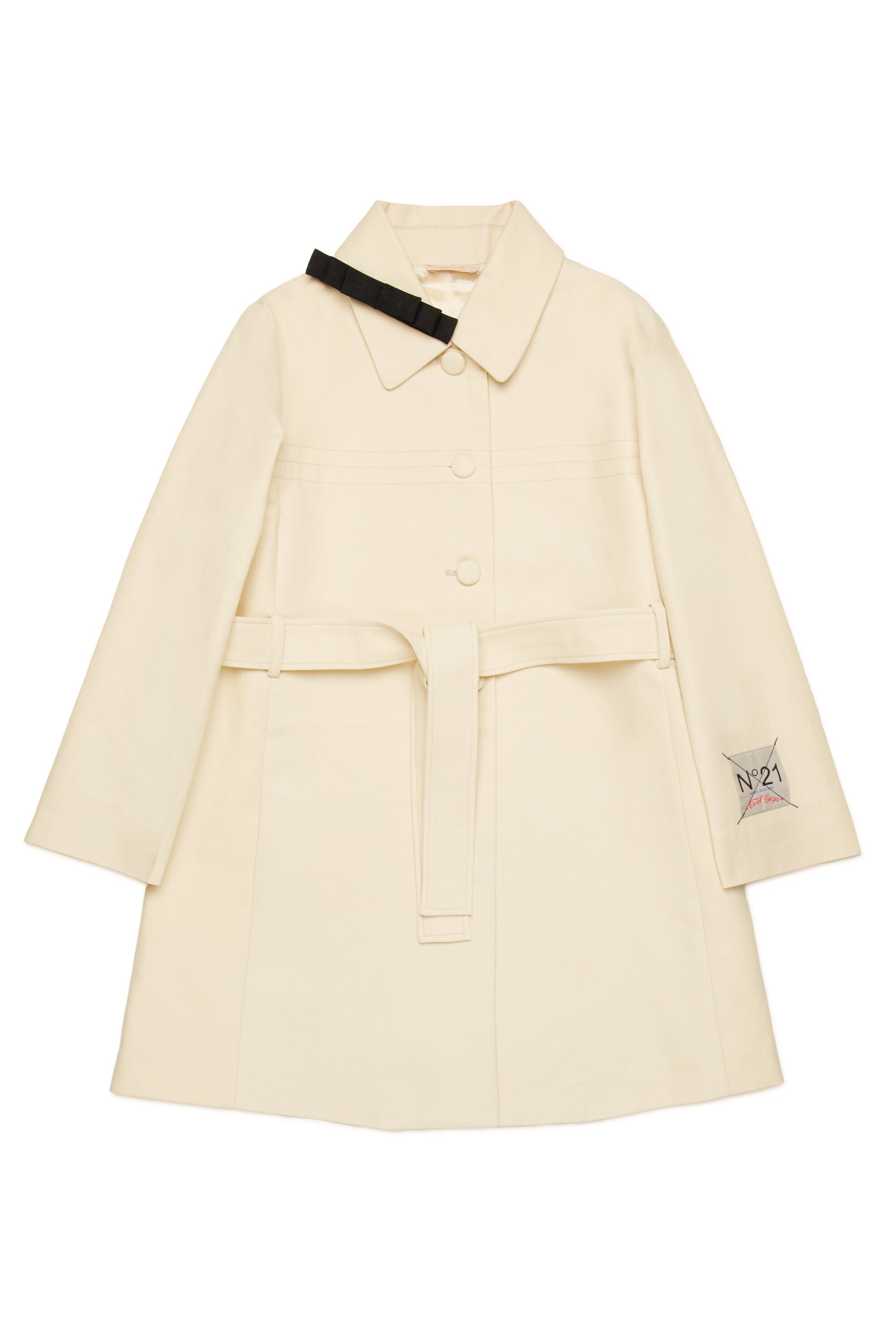 Cotton trench jacket with bow