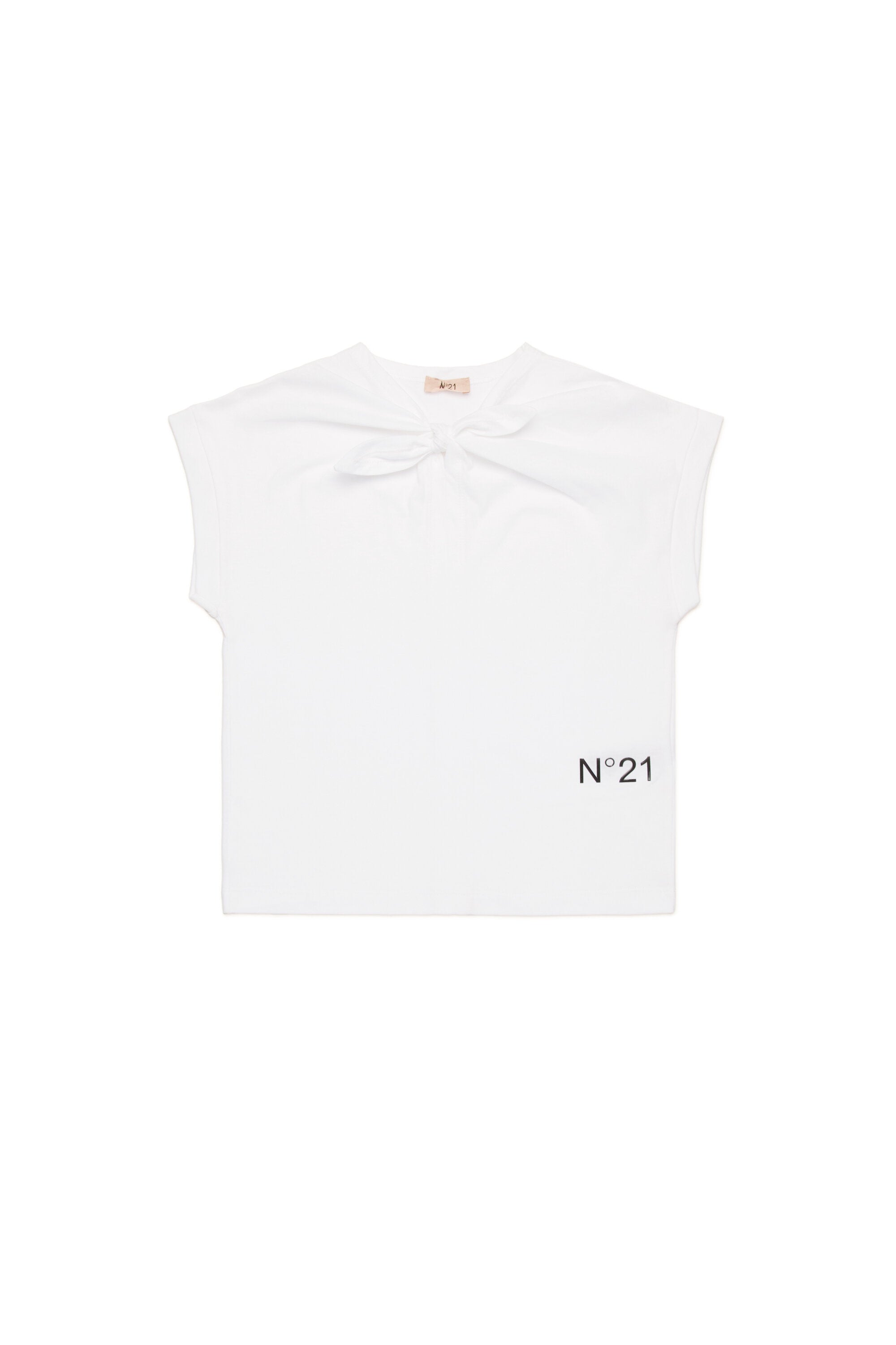 Knotted sleeveless T-shirt