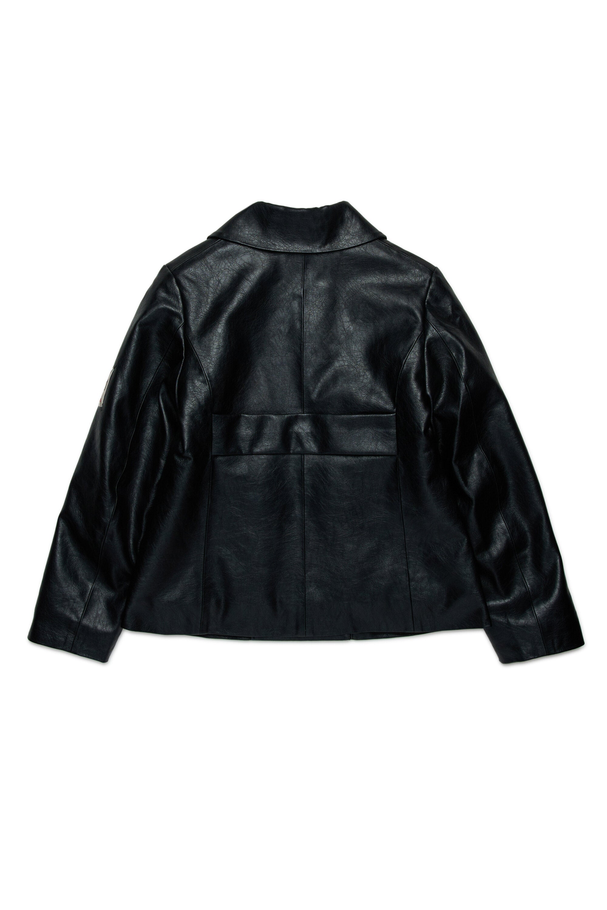 Double-breasted coated fabric jacket