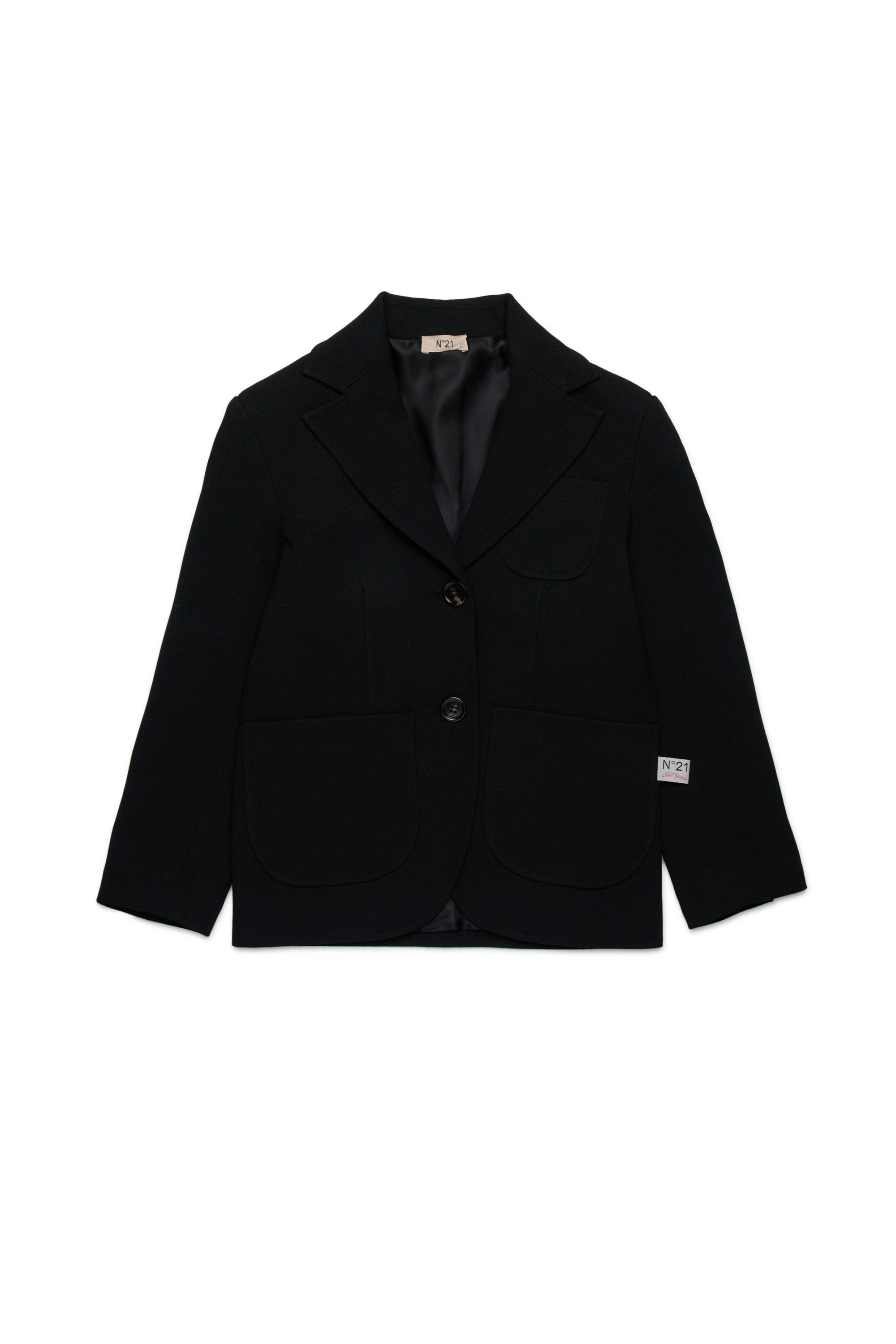 Single-breasted crepe blazer jacket