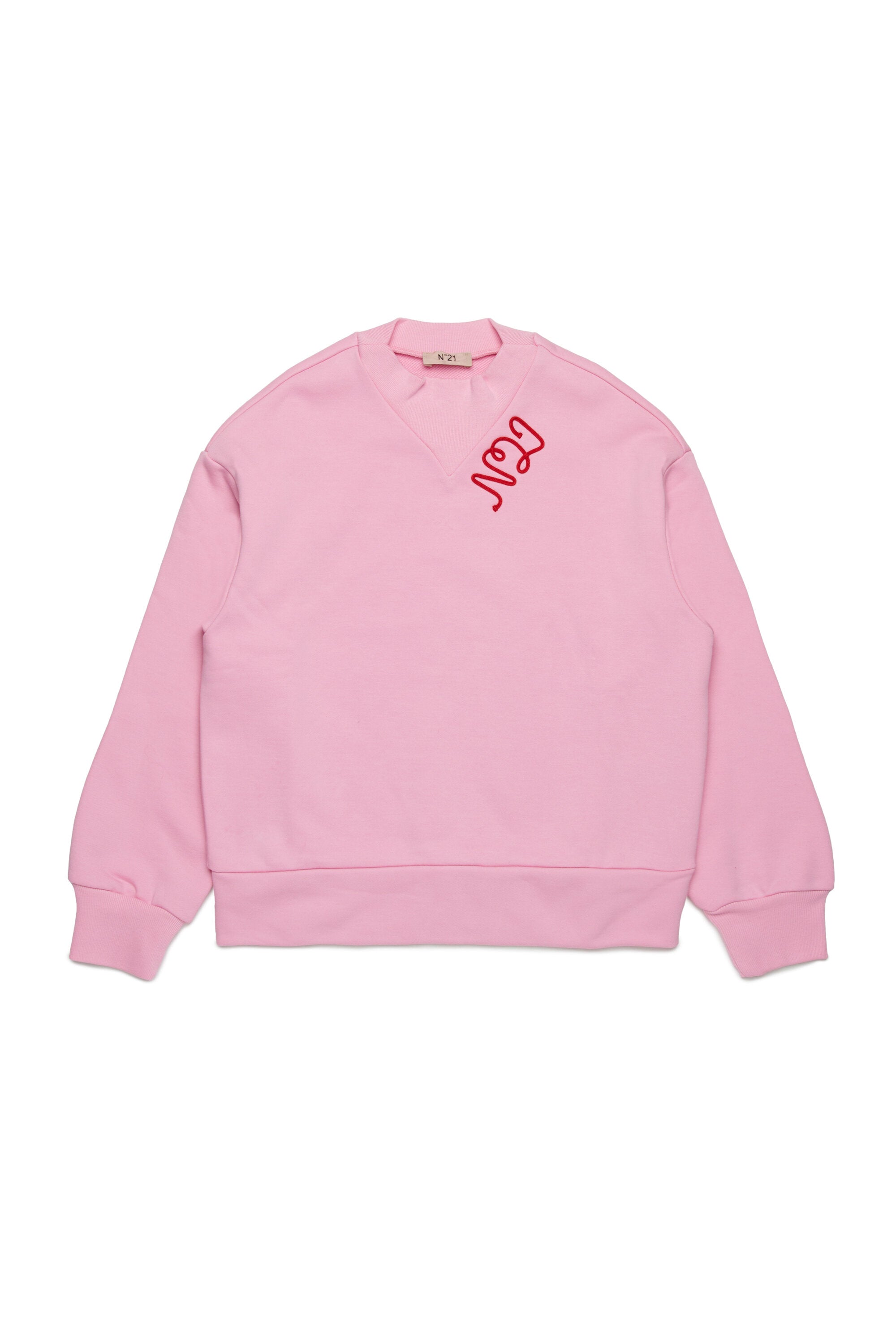 Crew-neck sweatshirt with cursive logo