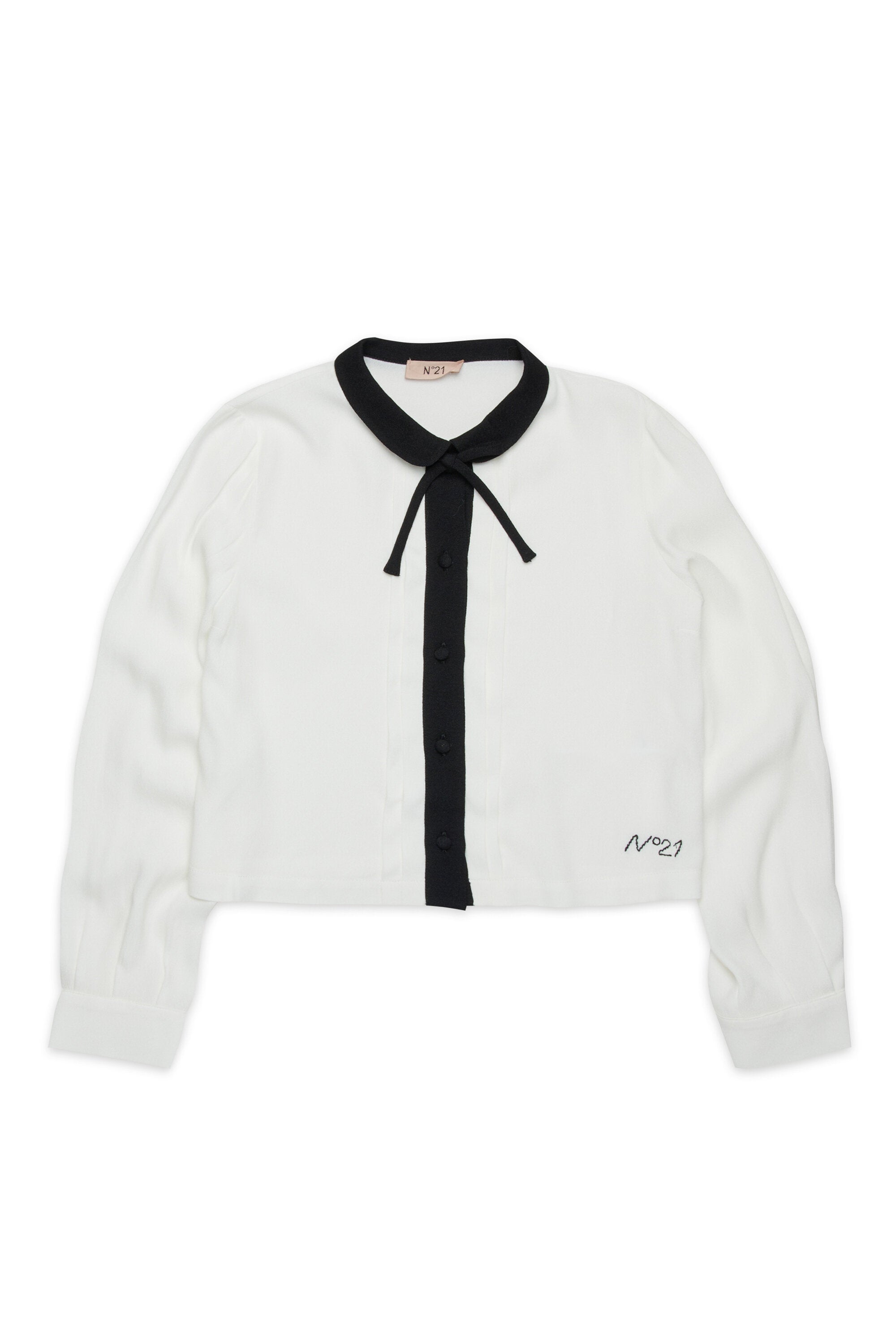 Crepe shirt with bow