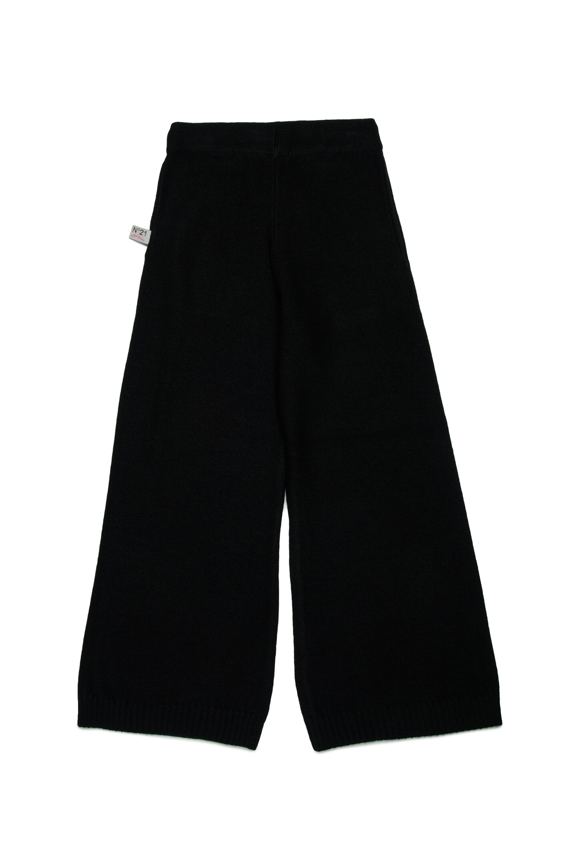 Wool-blend wide-leg pants