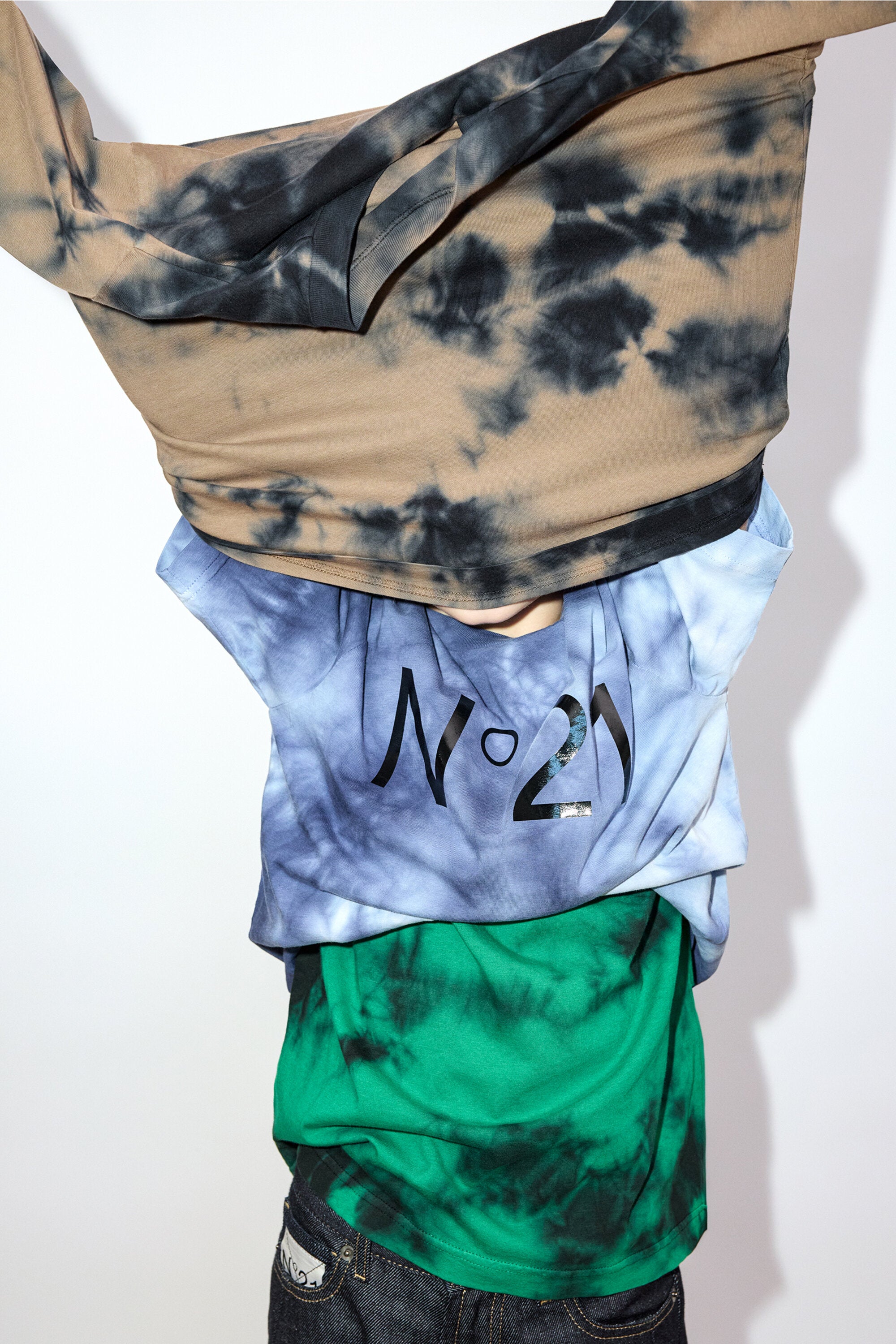 Tie-dye jersey T-shirt with logo