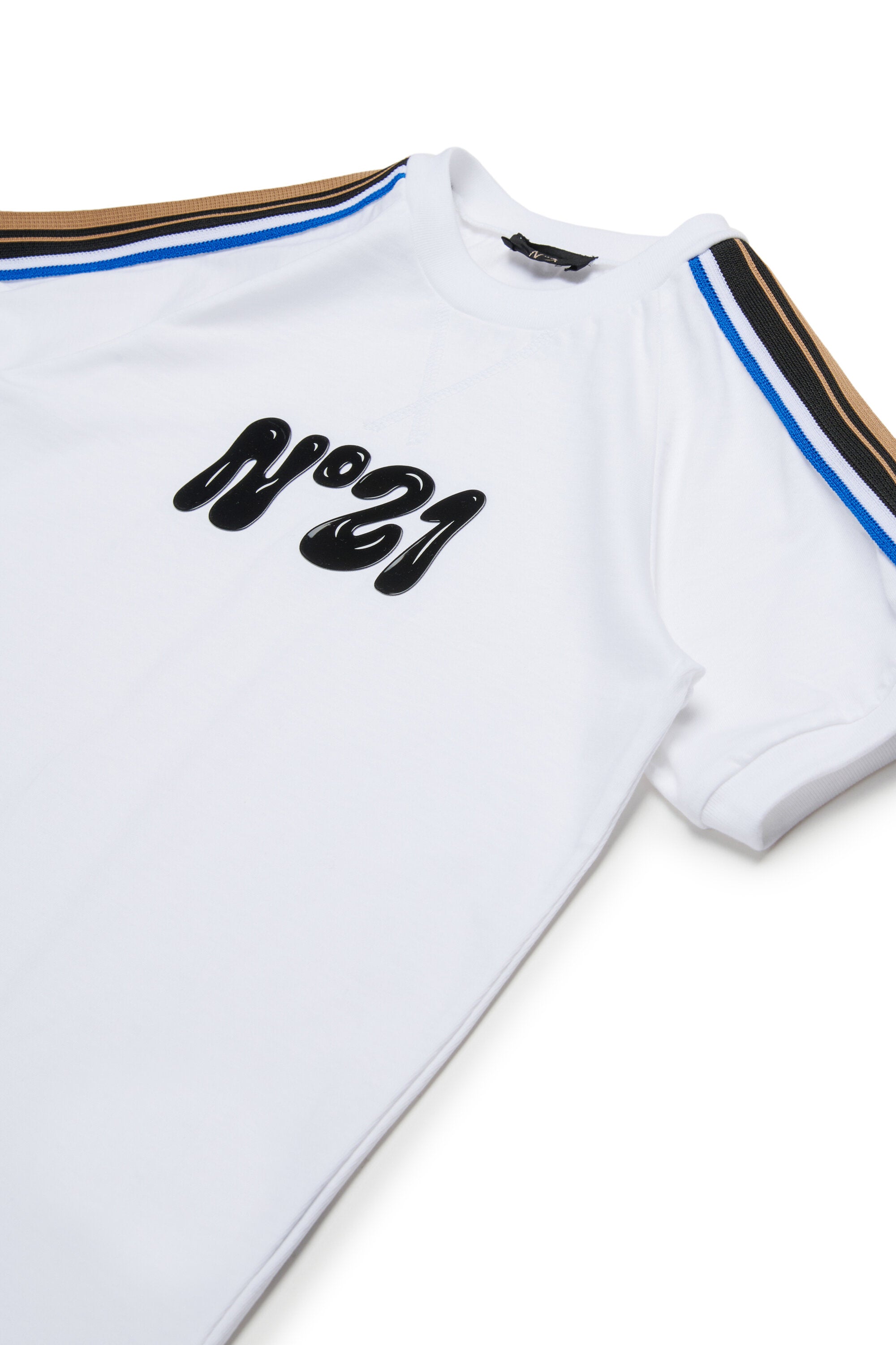 Jersey T-shirt with multicolor bands