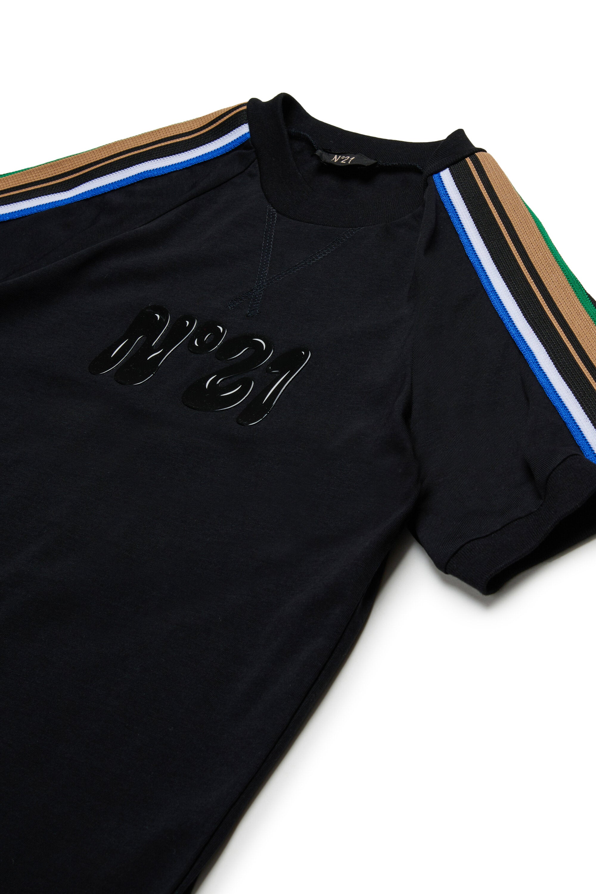 Jersey T-shirt with multicolor bands