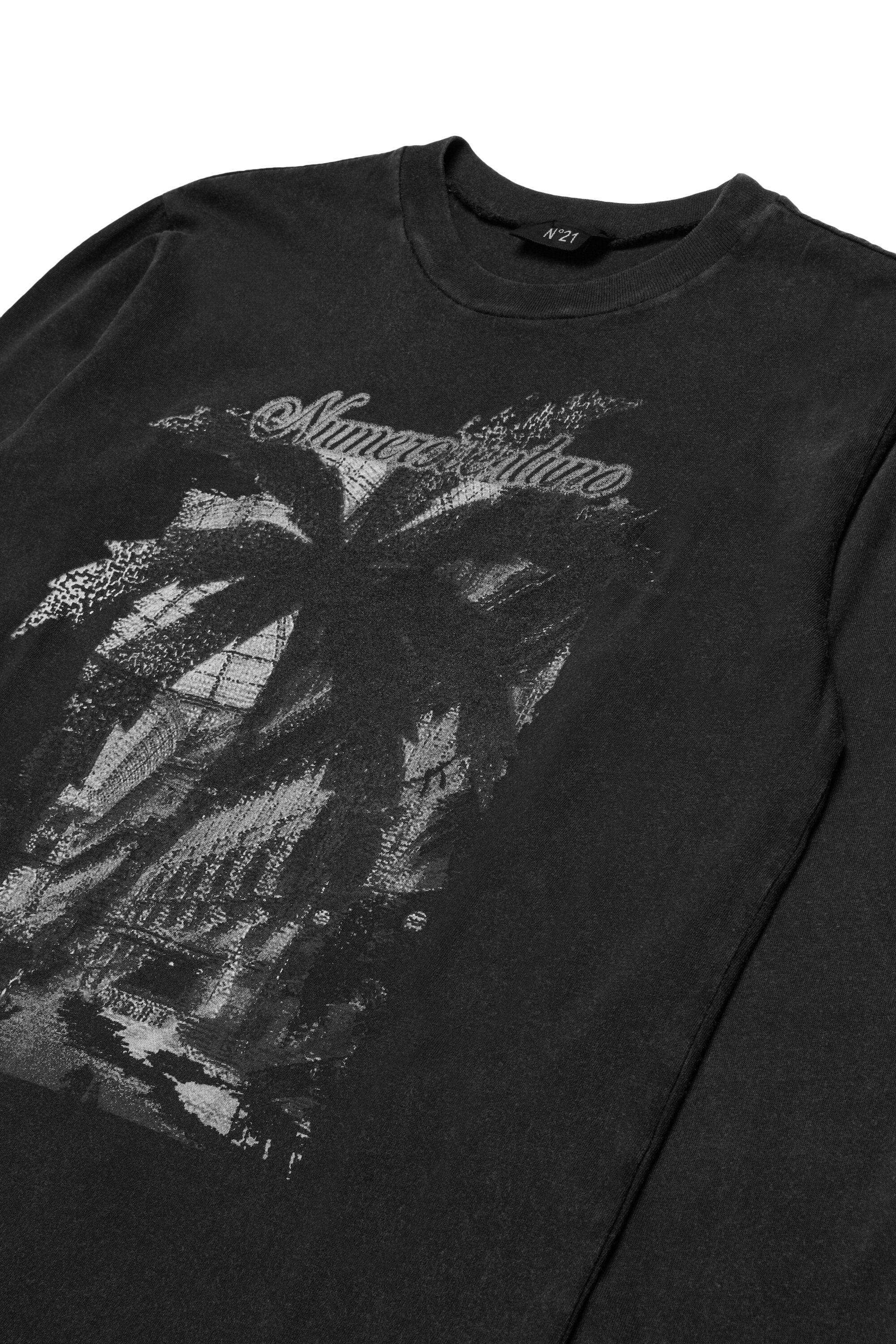 Long sleeves jersey T-shirt with Palm graphics