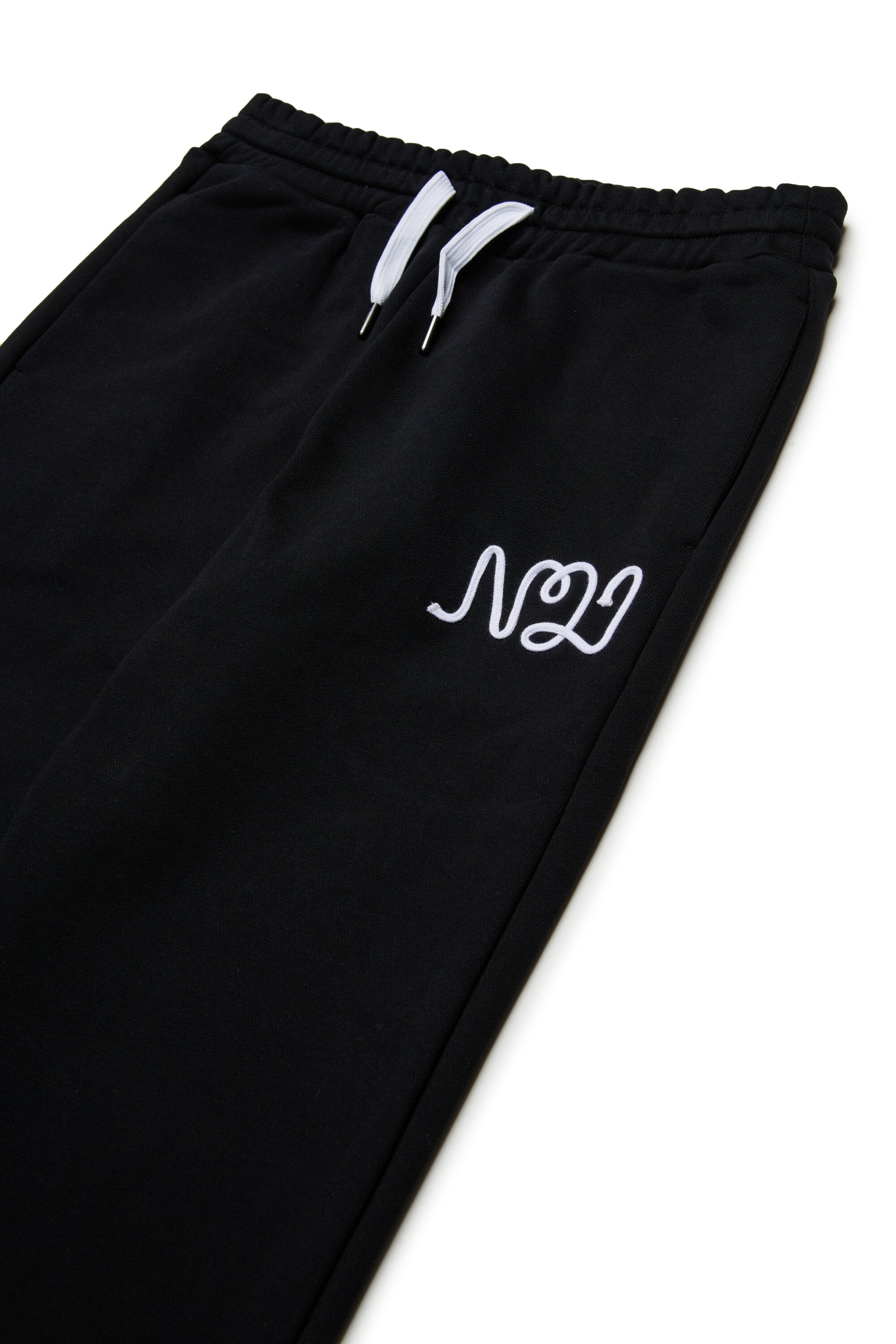 Fleece jogger pants with cursive logo
