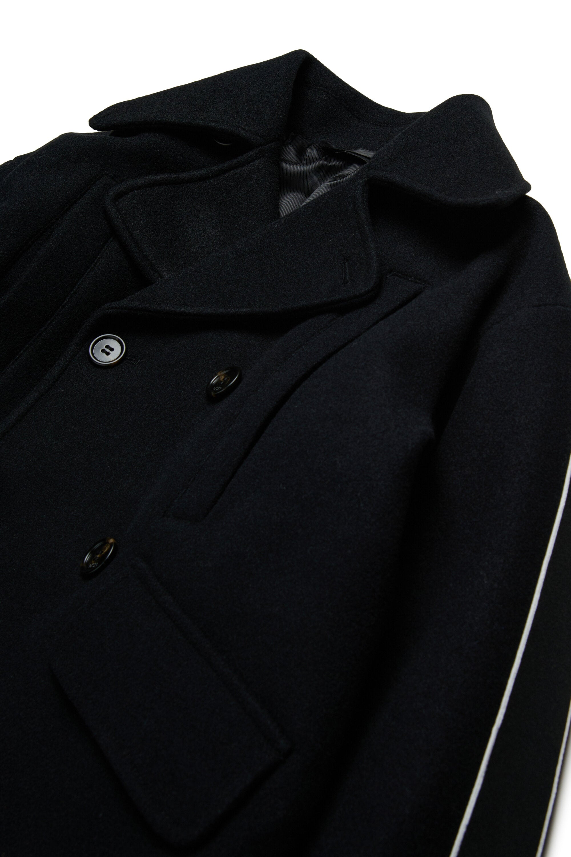 Long double-breasted peacoat coat