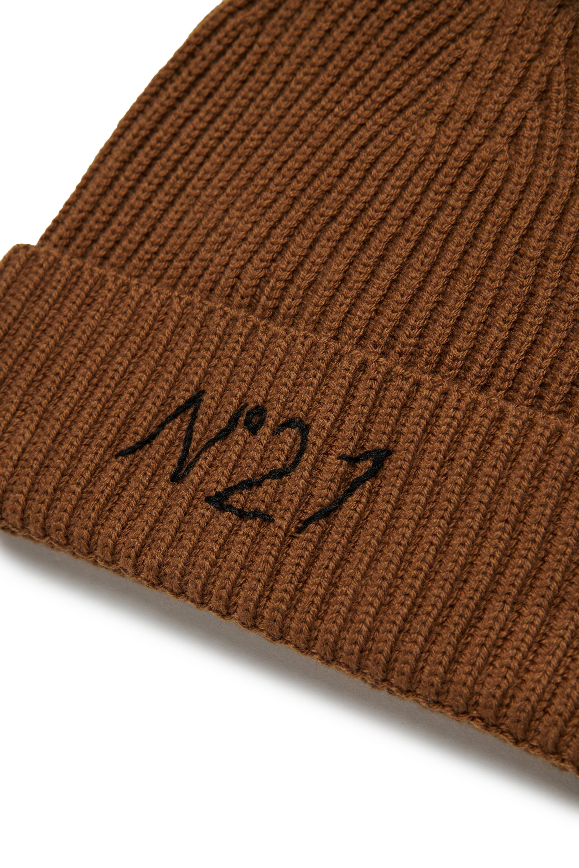 Wool blend beanie with logo