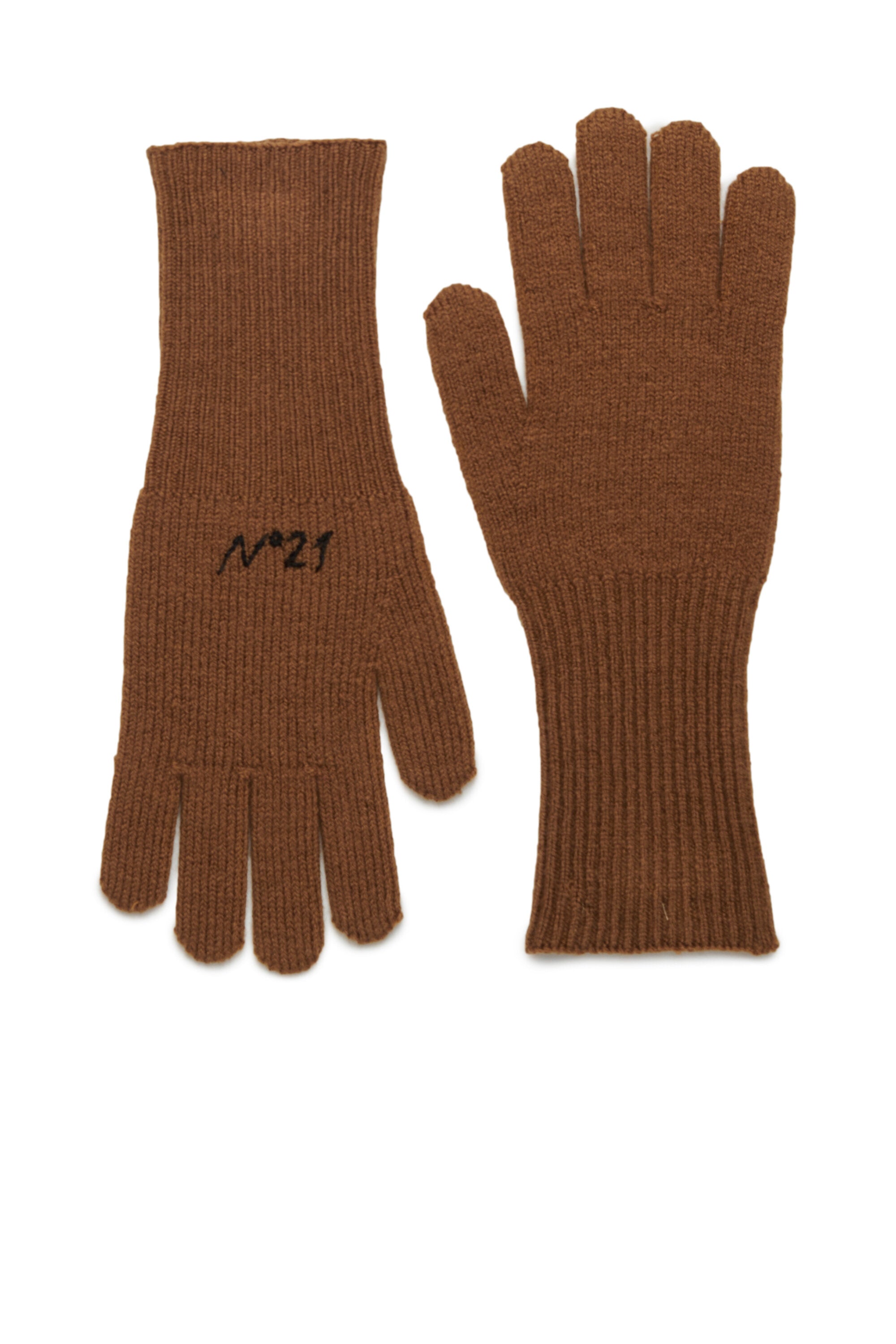 wool-blend gloves with logo