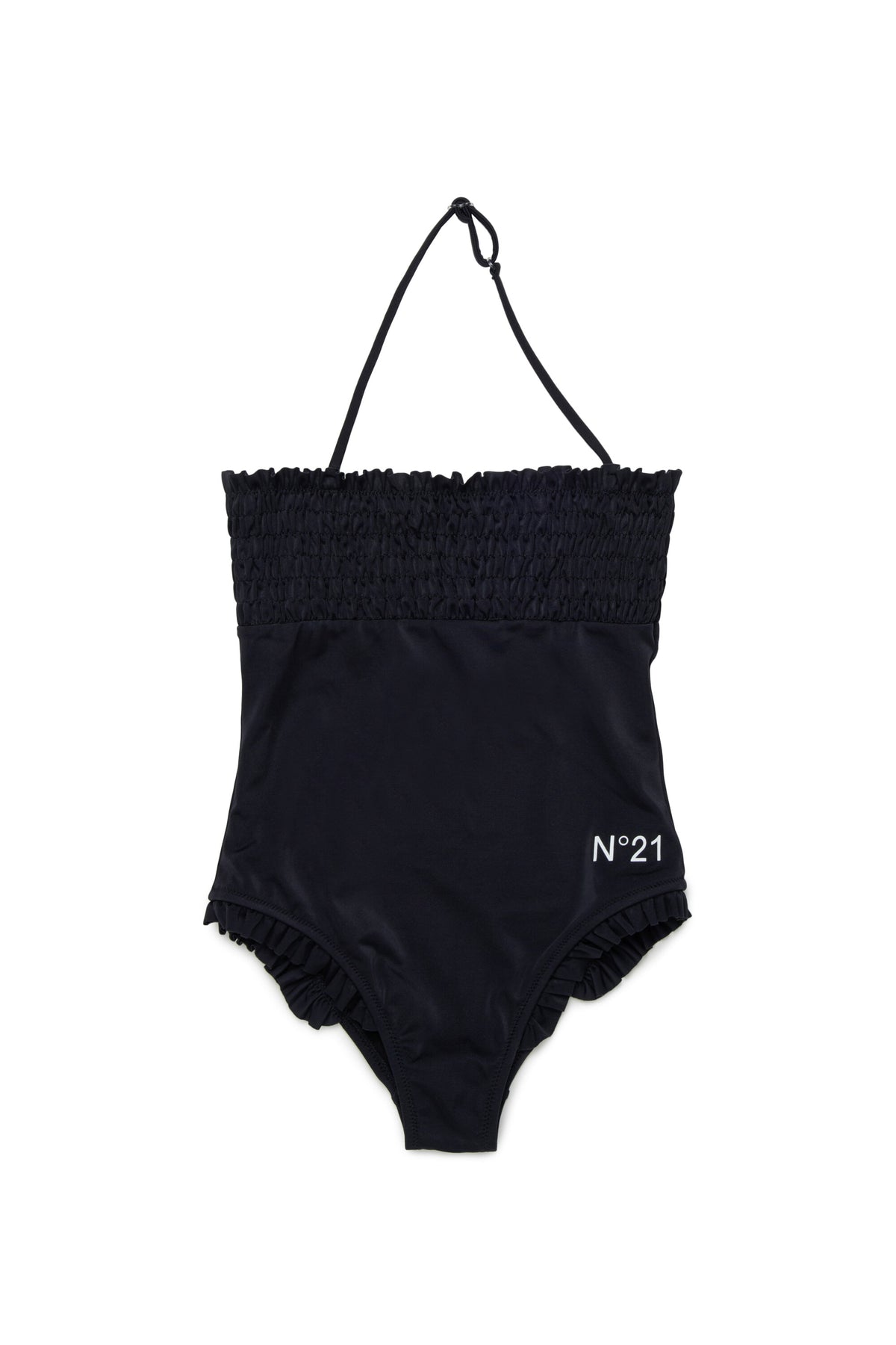 One-piece swimsuit with logo