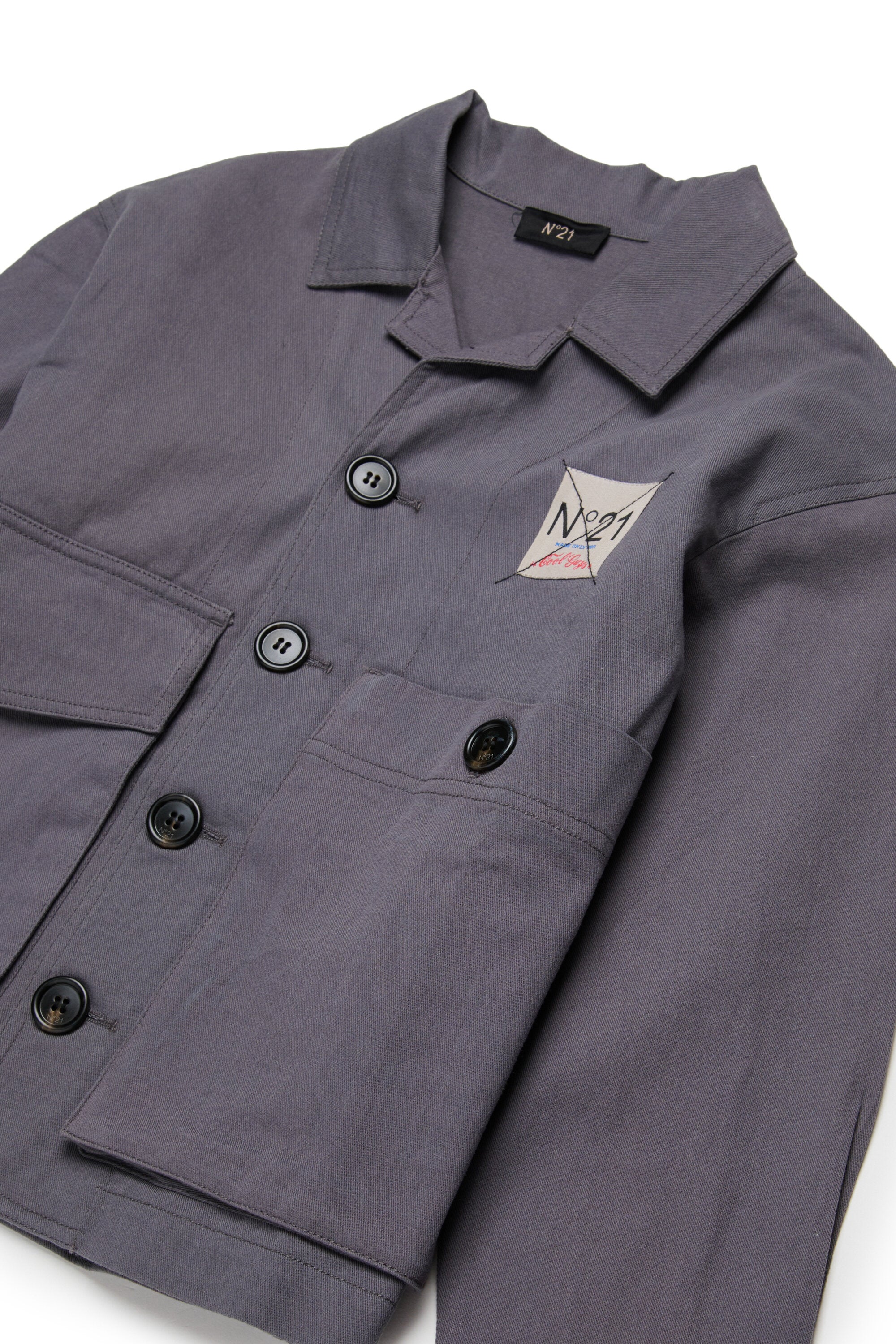 Workwear jacket with printed logo