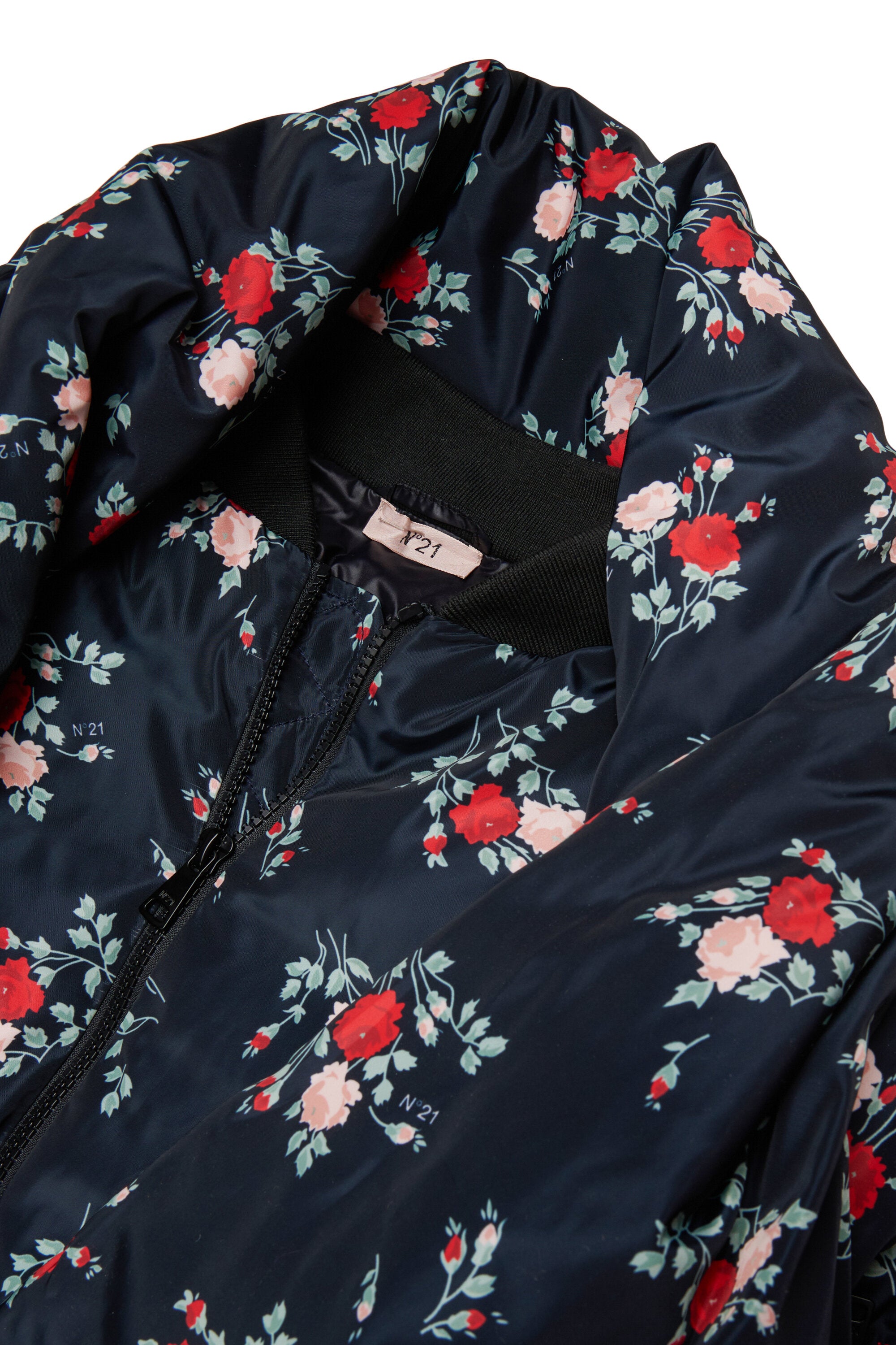 Padded jacket with floral print