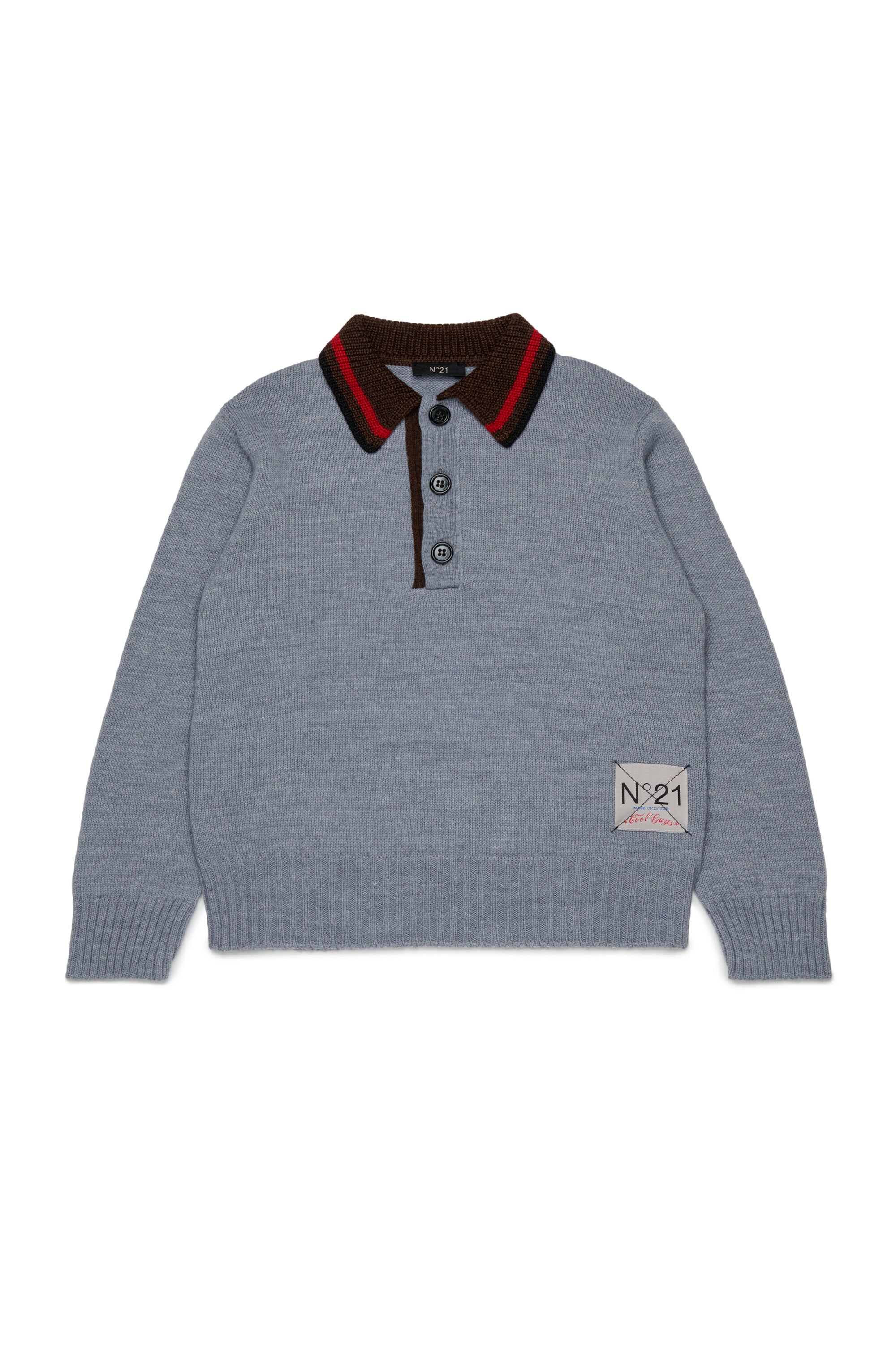 Knitted pullover with logo