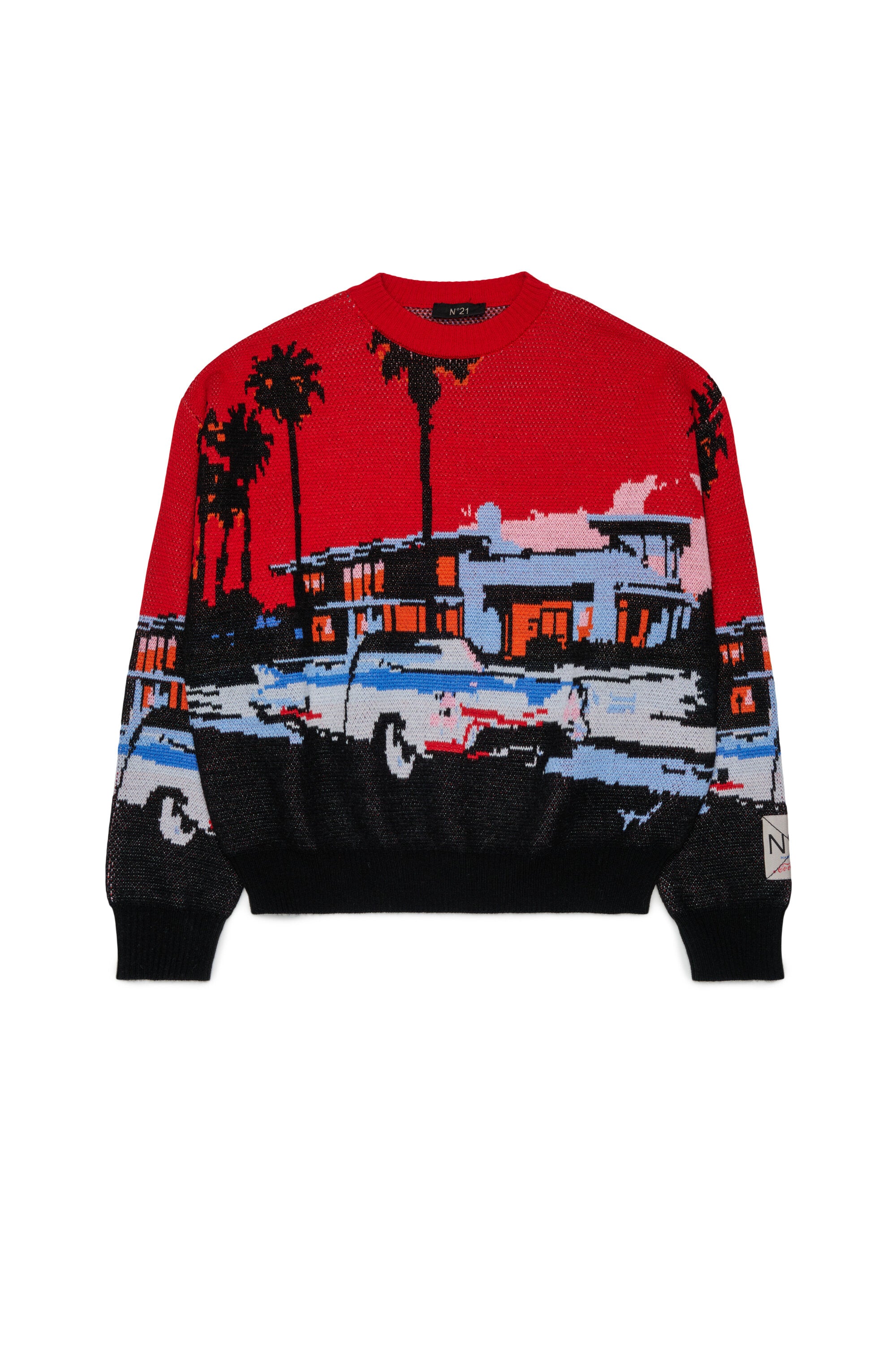 Crew-neck pullover with logo